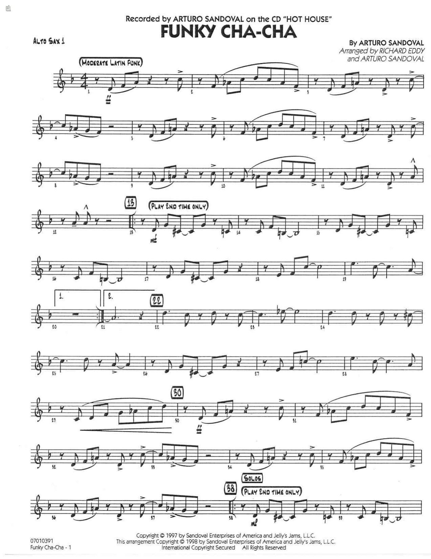 Funky Cha-Cha — sheet music cover (first page)