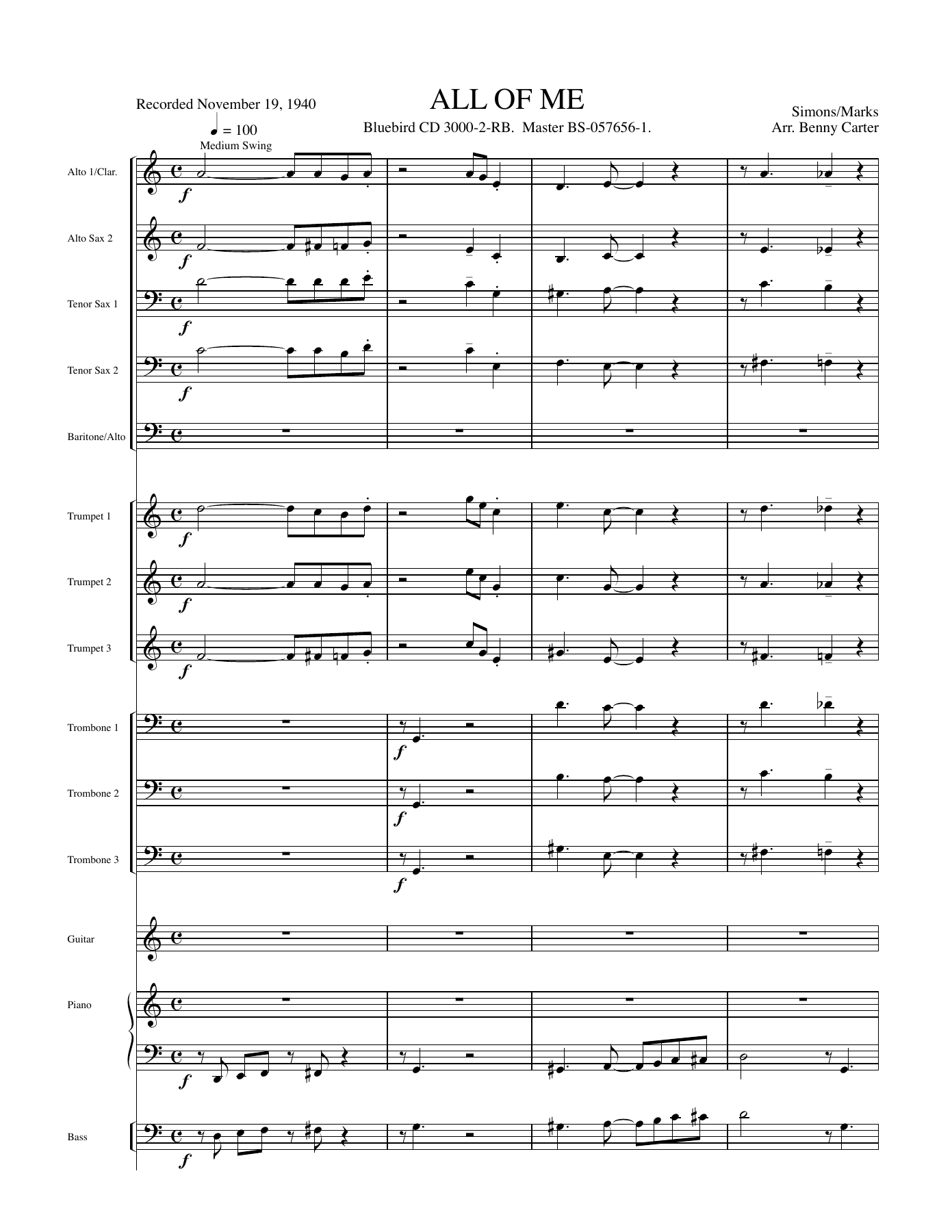 All Of Me — sheet music preview