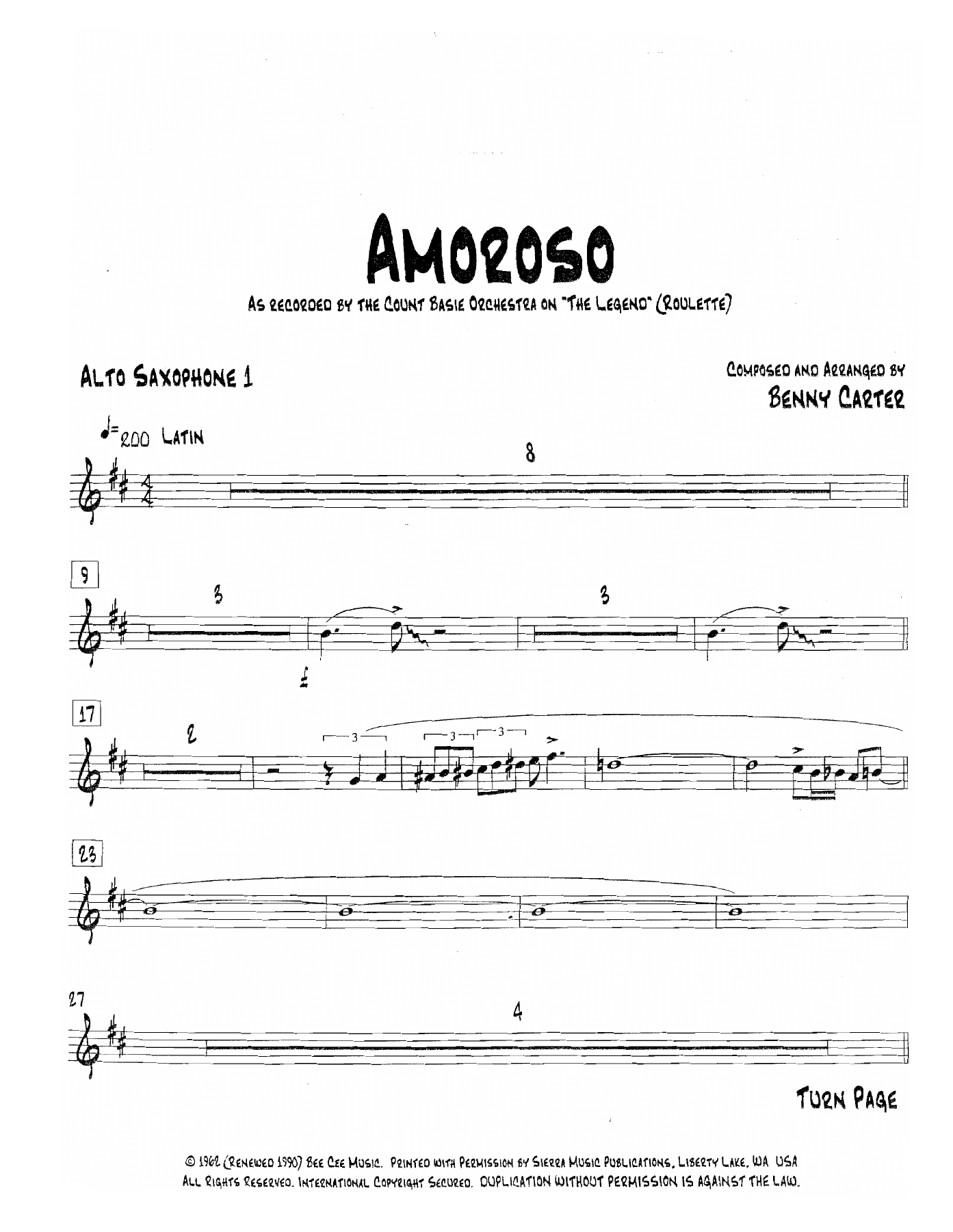 Amoroso — sheet music cover (first page)