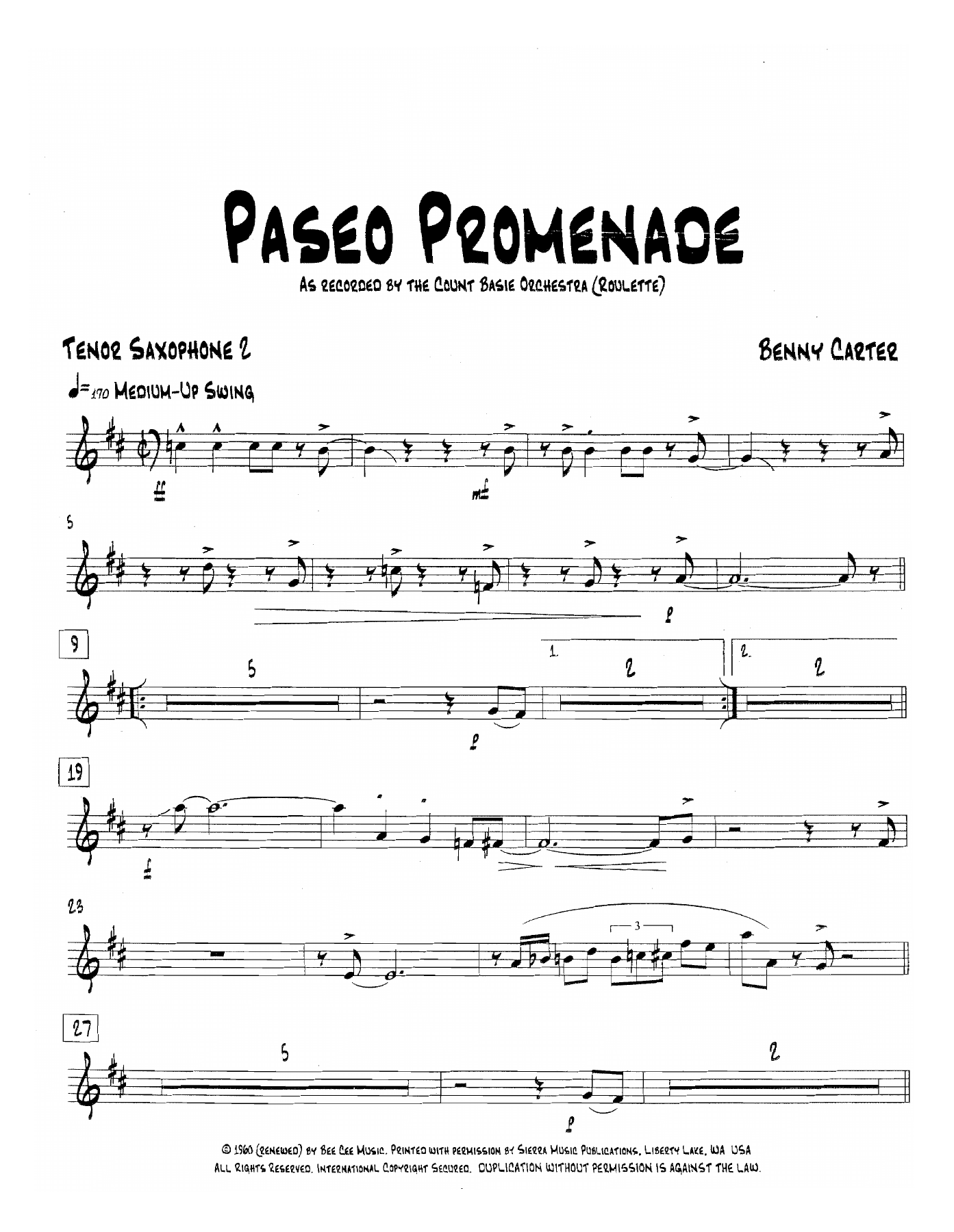 Paseo Promenade — sheet music cover (first page)