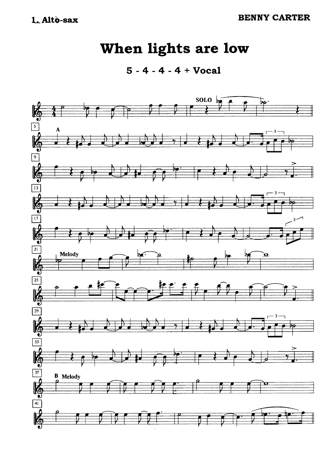 When Lights Are Low — sheet music cover (first page)