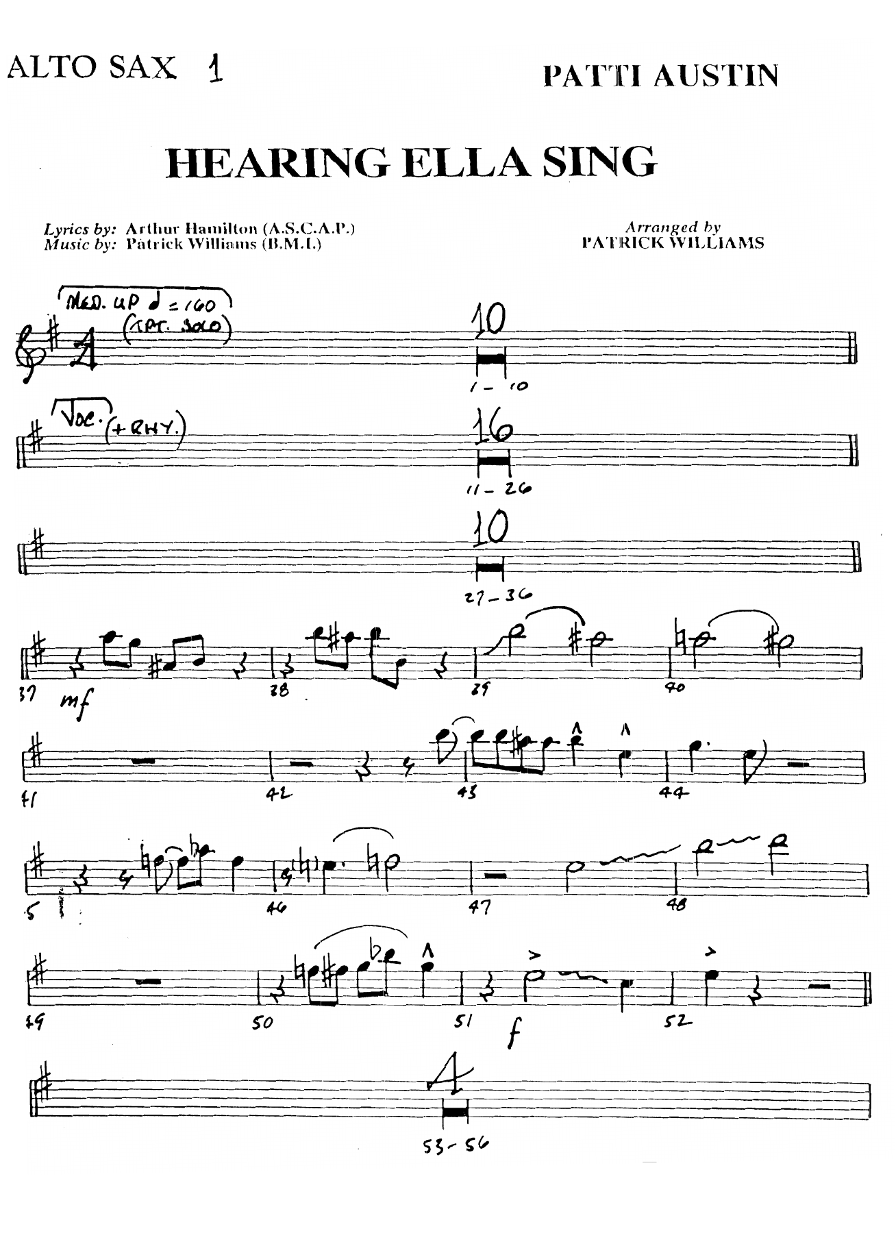 Hearing Ella Sing — sheet music cover (first page)