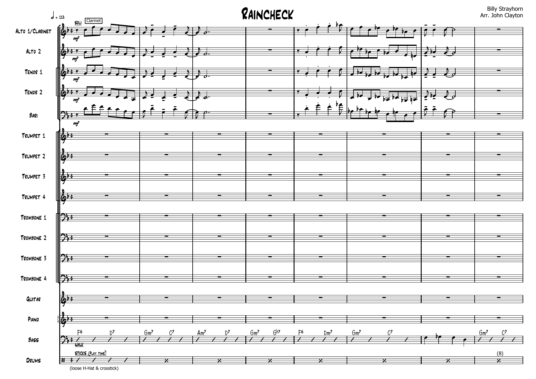 Raincheck — sheet music cover (first page)