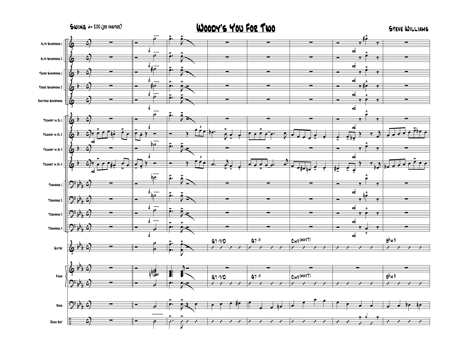 Woody's You For Two — sheet music preview