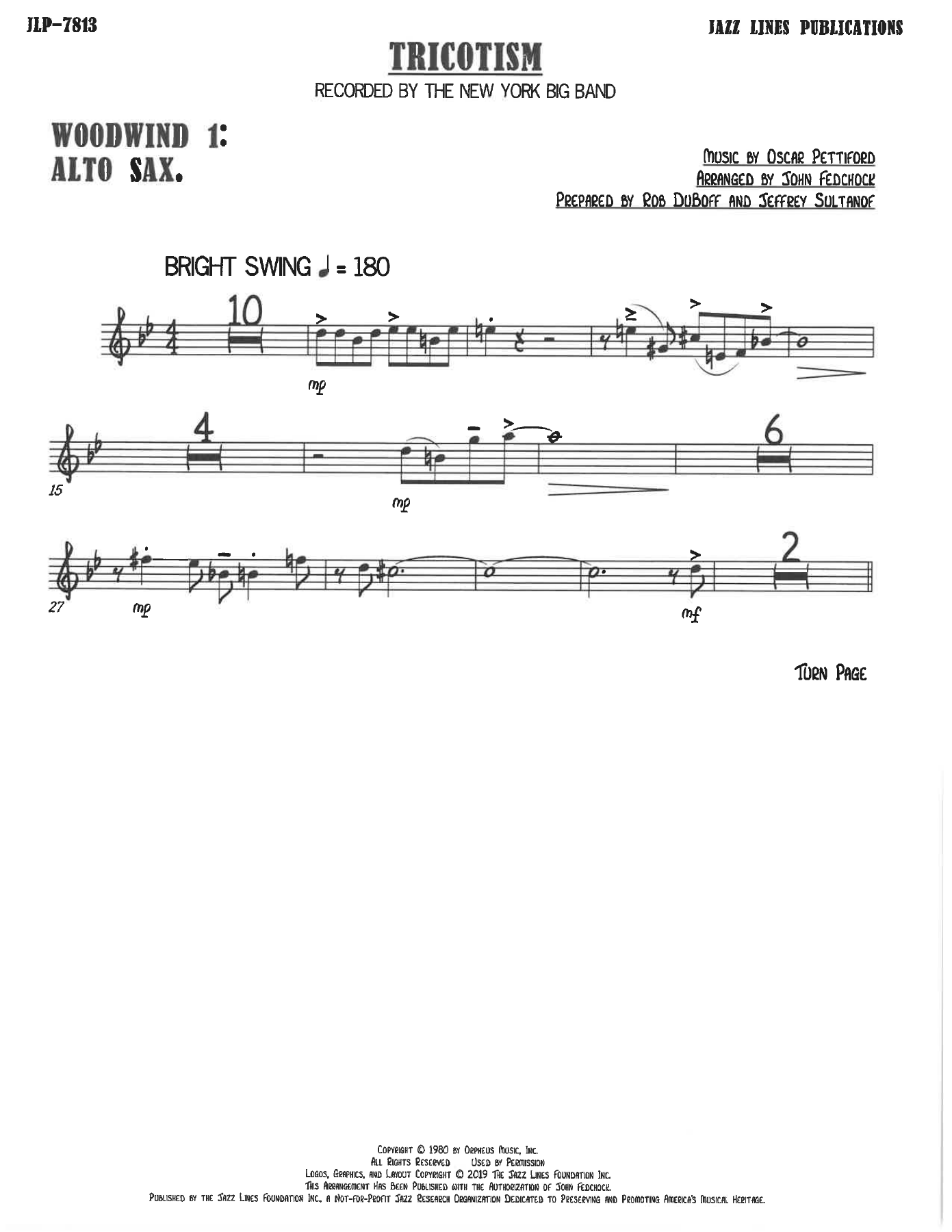 Tricotism — sheet music preview