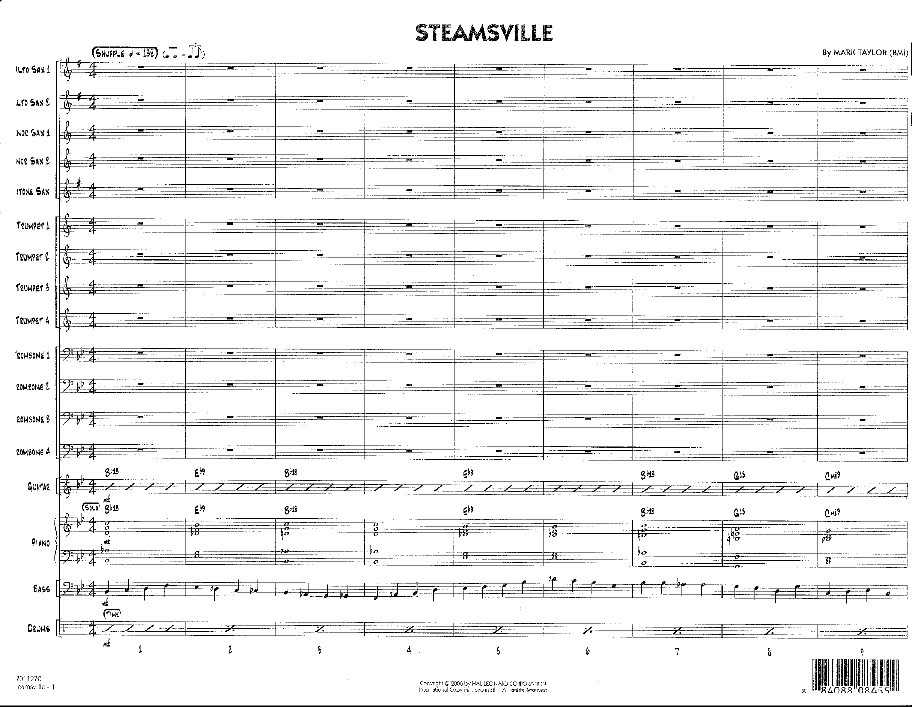 Steamsville — sheet music cover (first page)