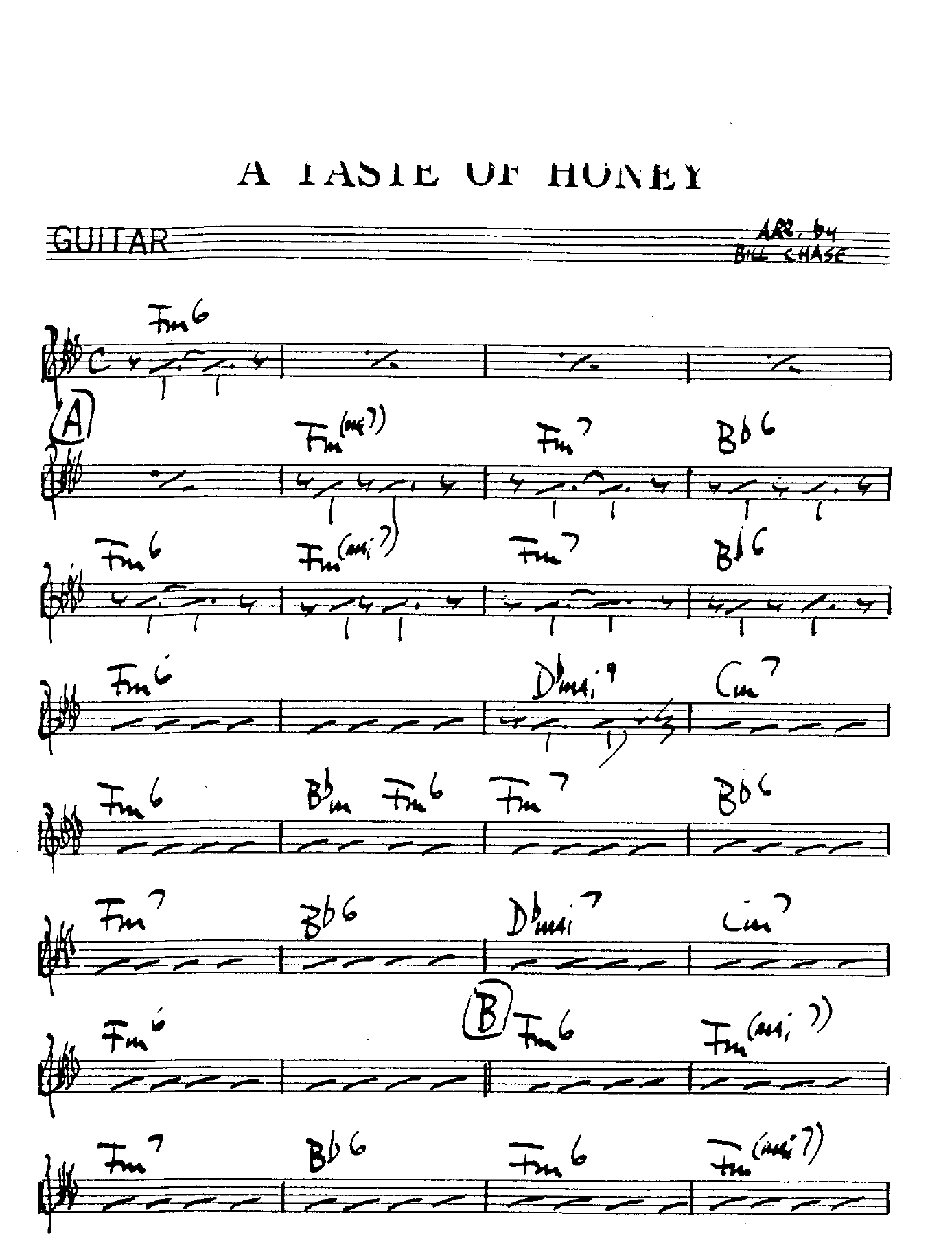 A Taste Of Honey — Big Band sheet music by B.Chase | Jazz Standard
