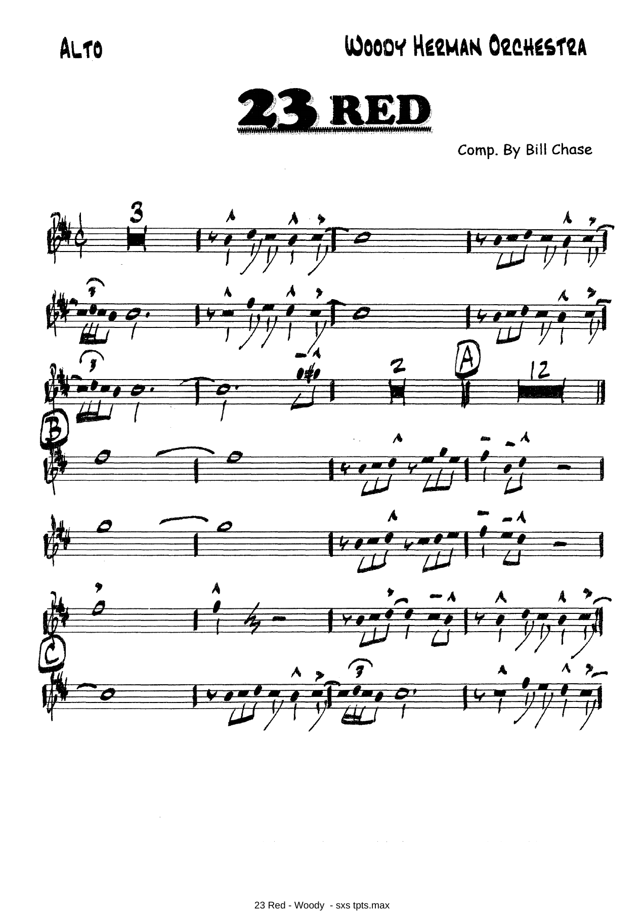 23 Red — Big Band sheet music by B.Chase | Jazz Standard