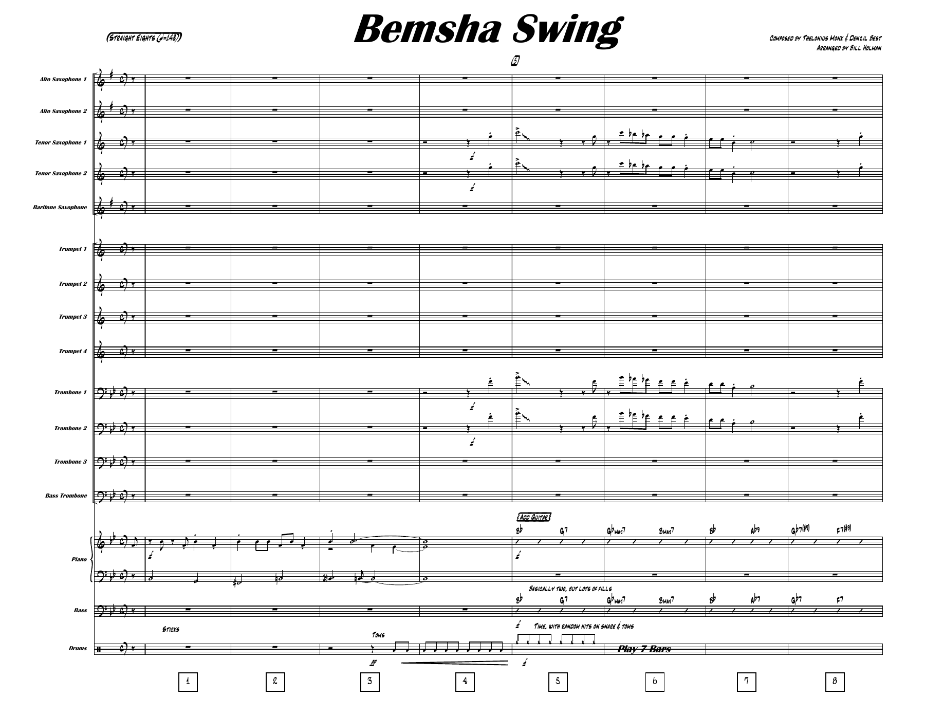 Bemsha Swing — sheet music cover (first page)