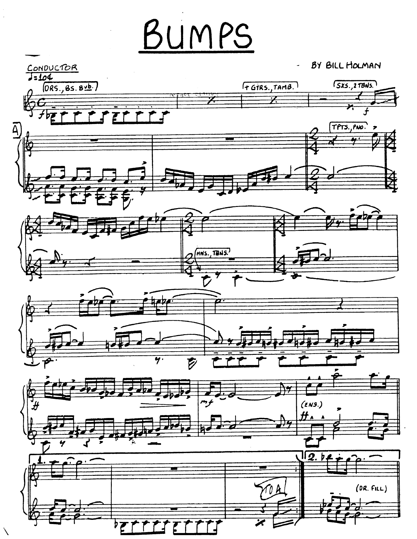 Bumps — sheet music cover (first page)