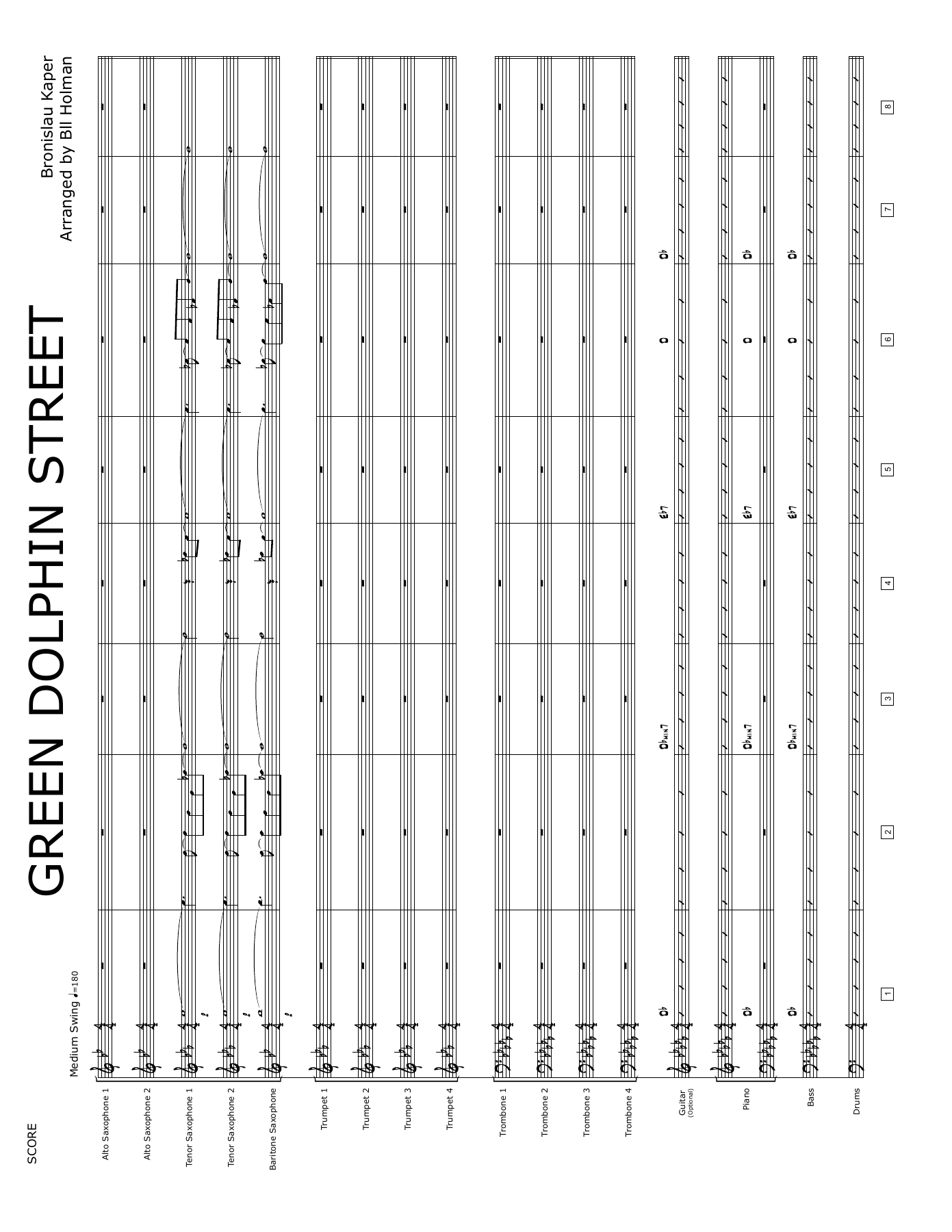 On Green Dolphin Street — Big Band sheet music arranged by B.Holman | Jazz Standard