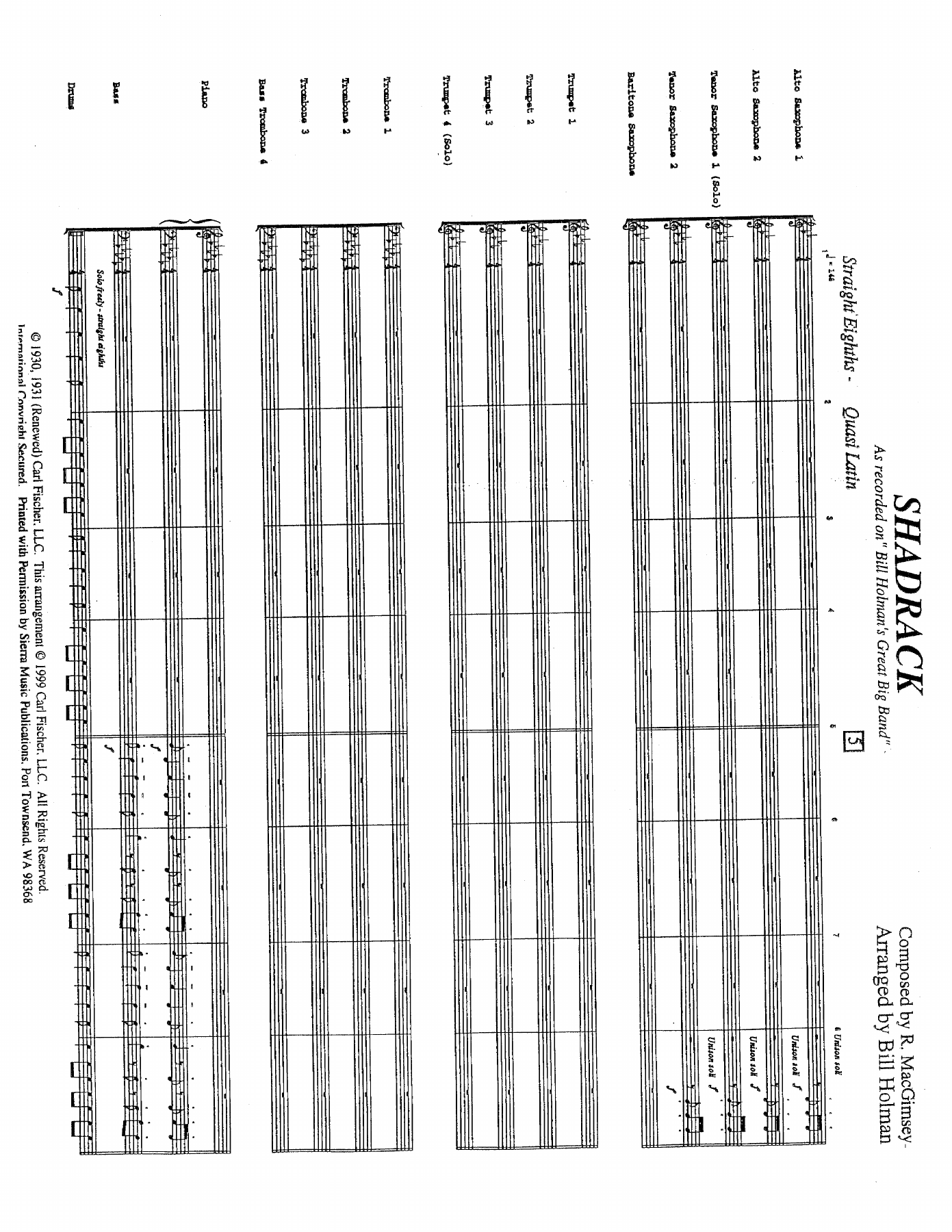 Shadrack — sheet music cover (first page)