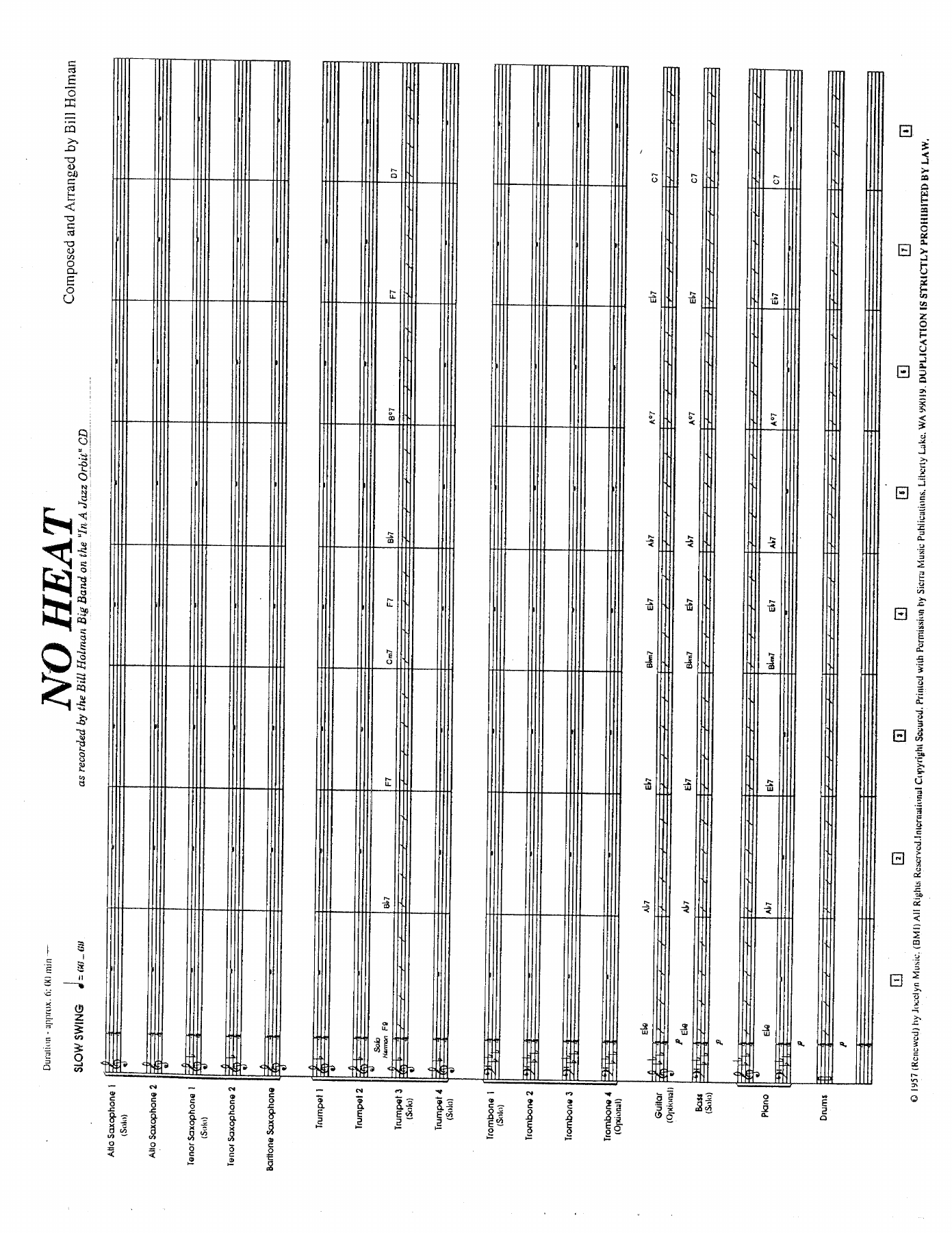No Heat — sheet music cover (first page)