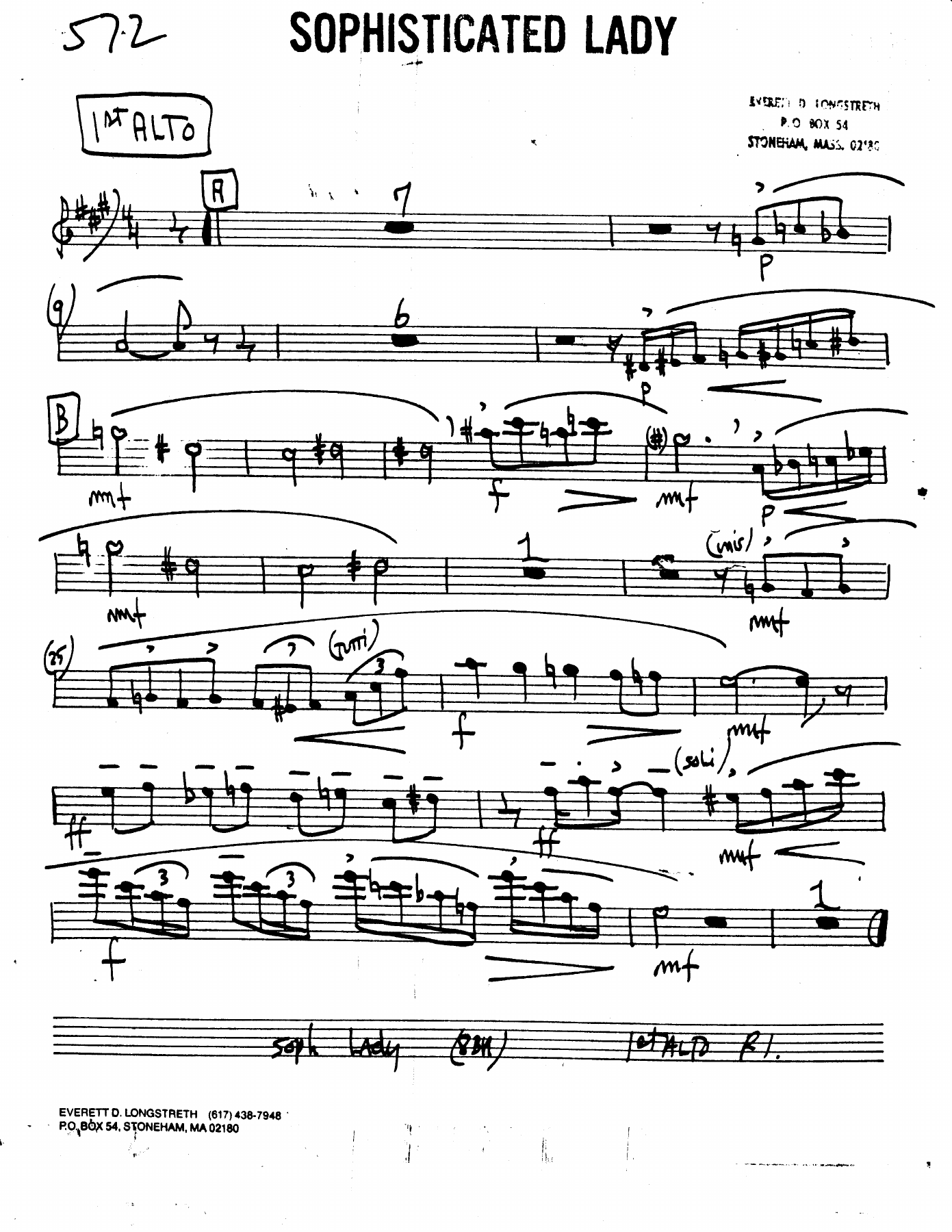 Sophisticated Lady — sheet music cover (first page)