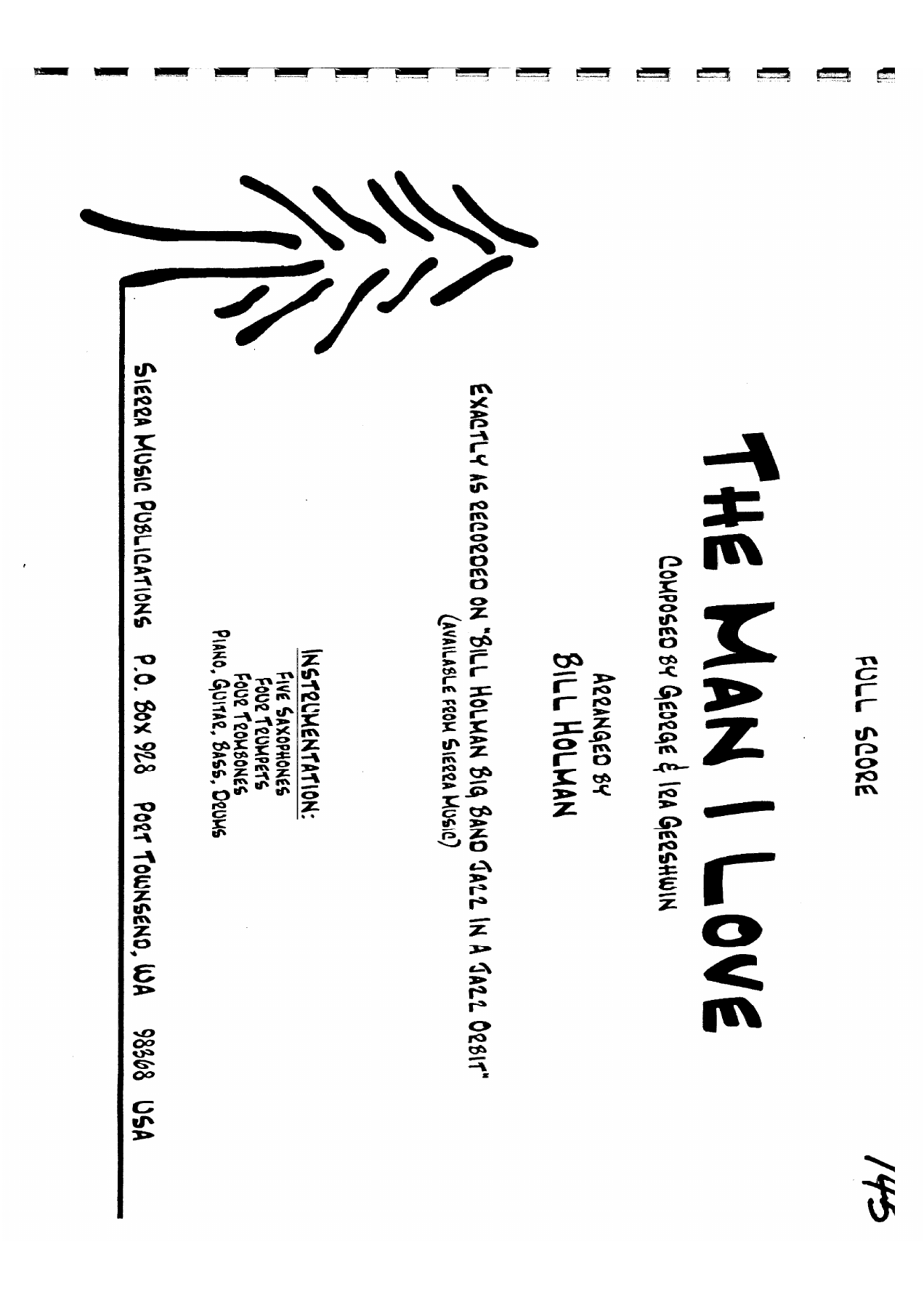 The Man I Love — sheet music cover (first page)