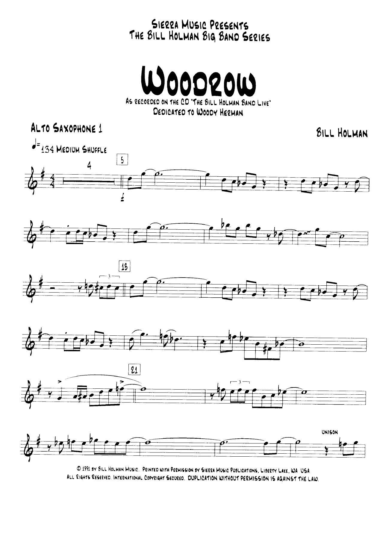 Woodrow — sheet music cover (first page)