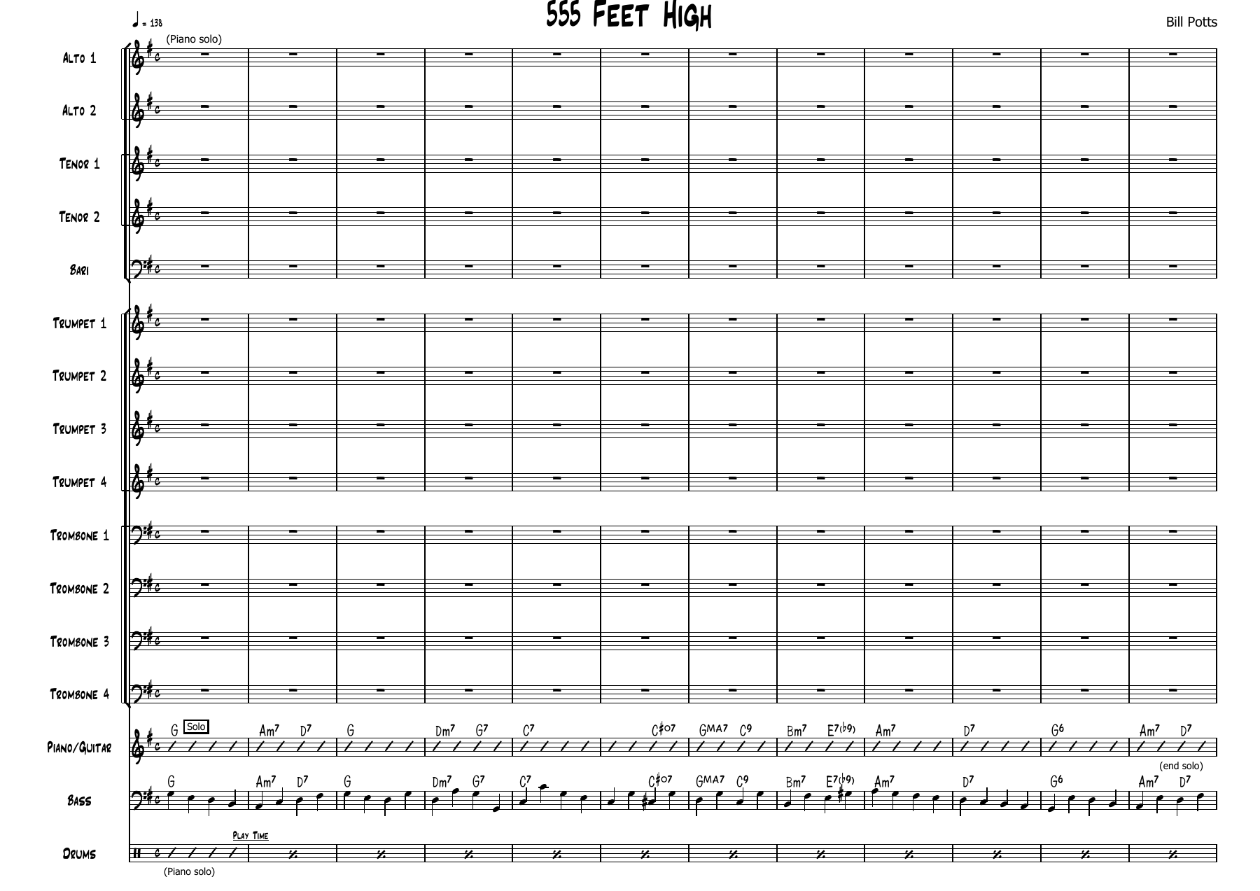 555 Feet High — sheet music preview