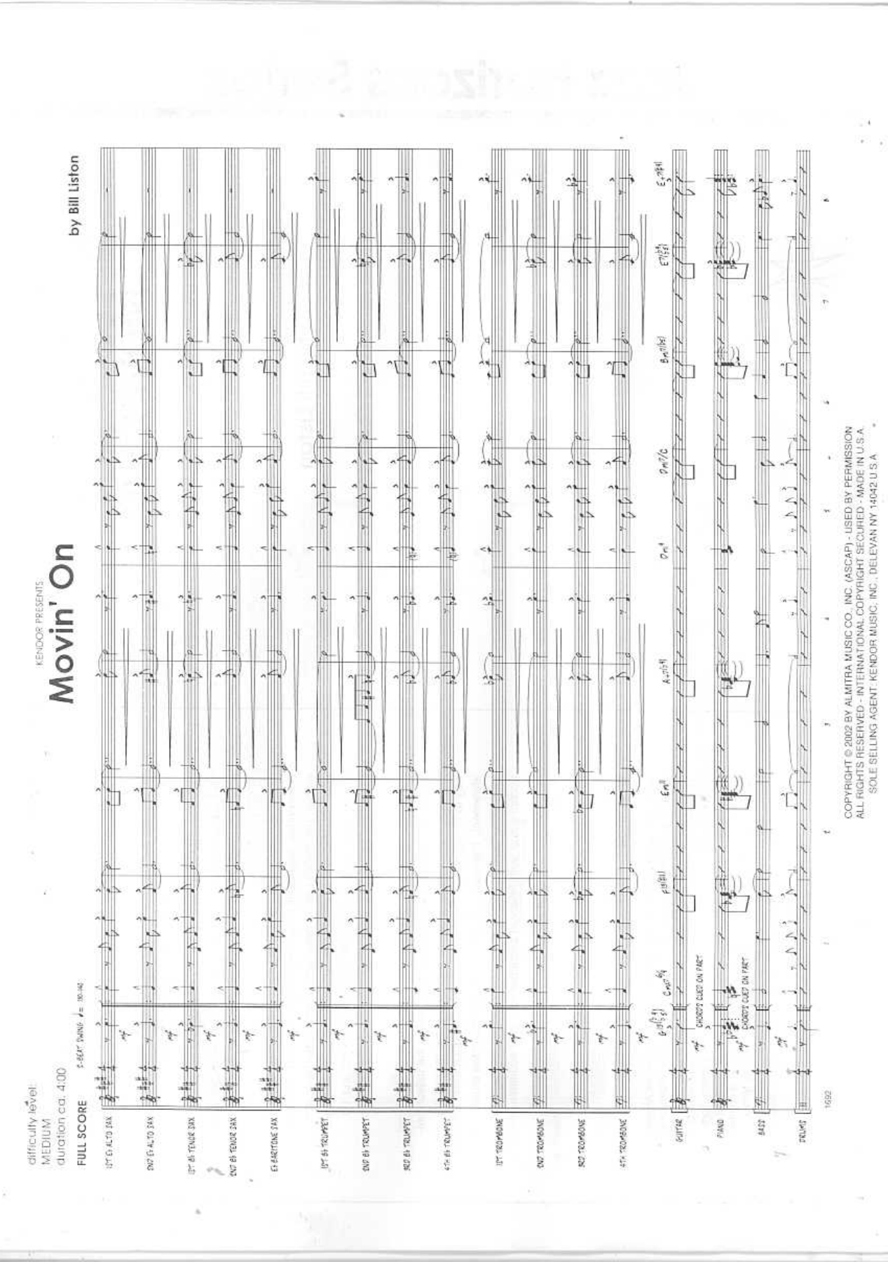 Movin' On — sheet music cover (first page)