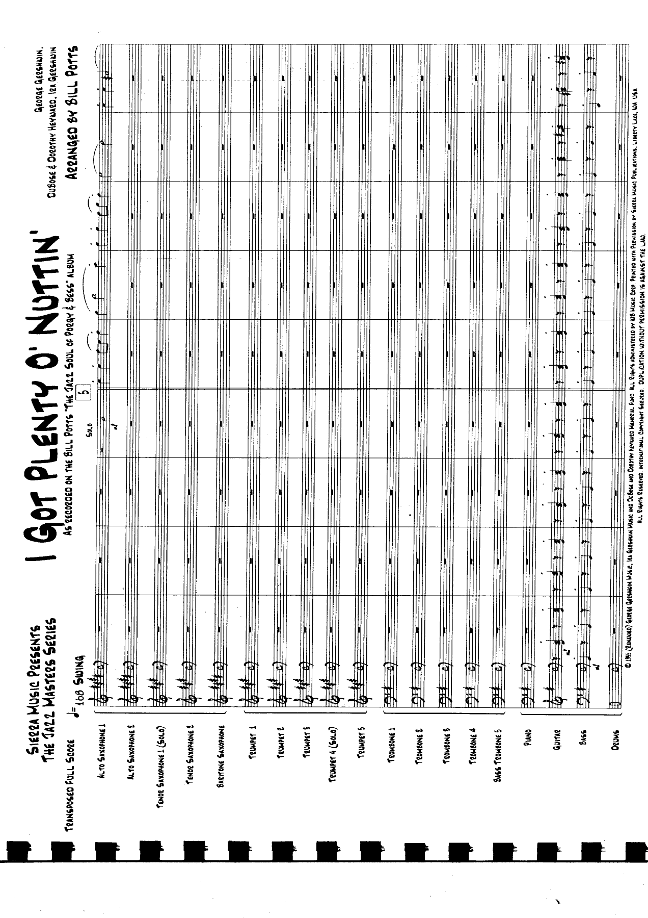 I Got Plenty O' Nuttin' — sheet music cover (first page)