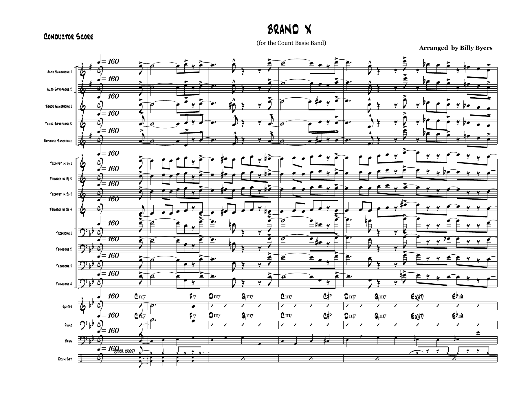 Brand X — sheet music cover (first page)