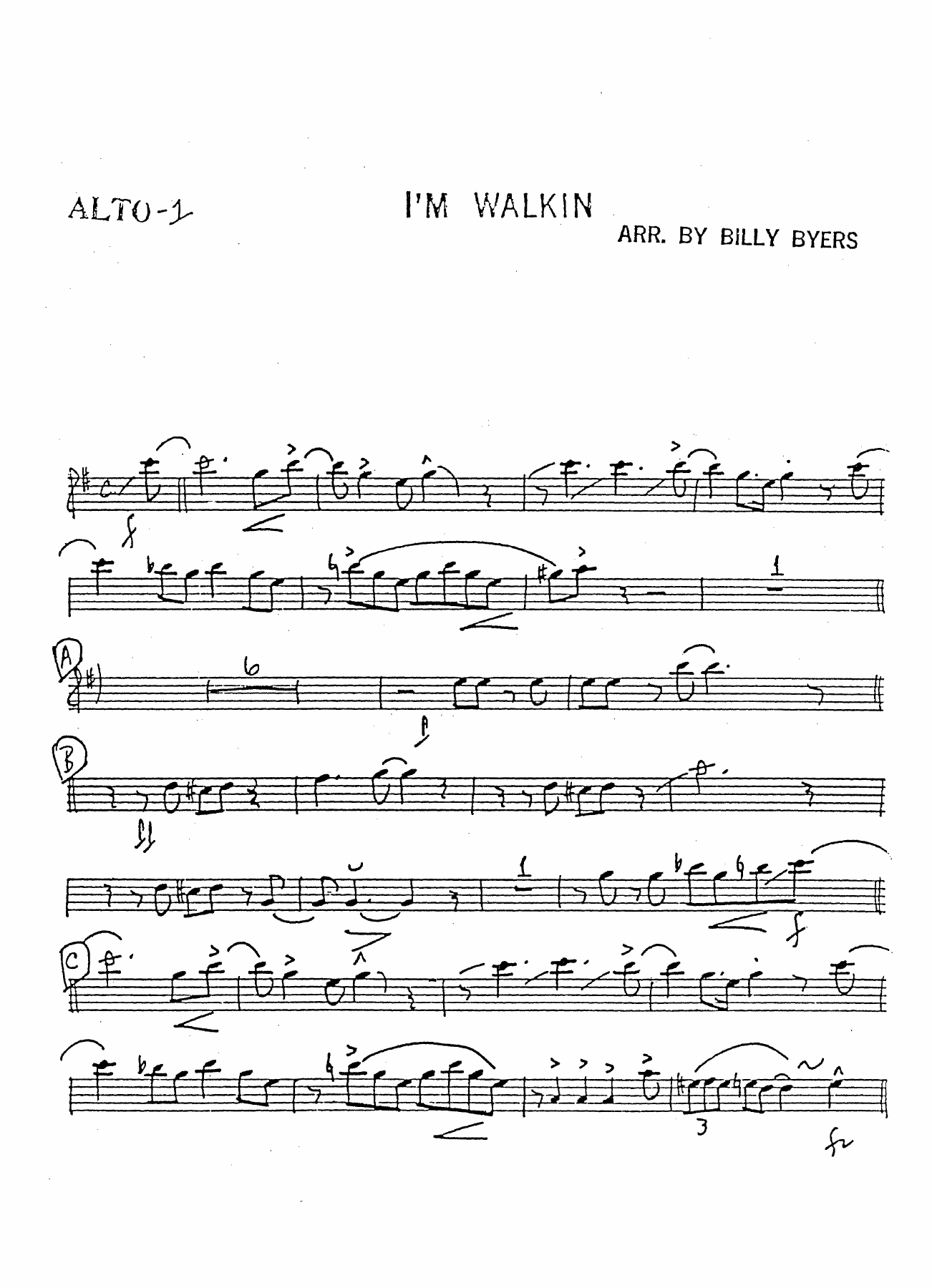 I'm Walkin — sheet music preview