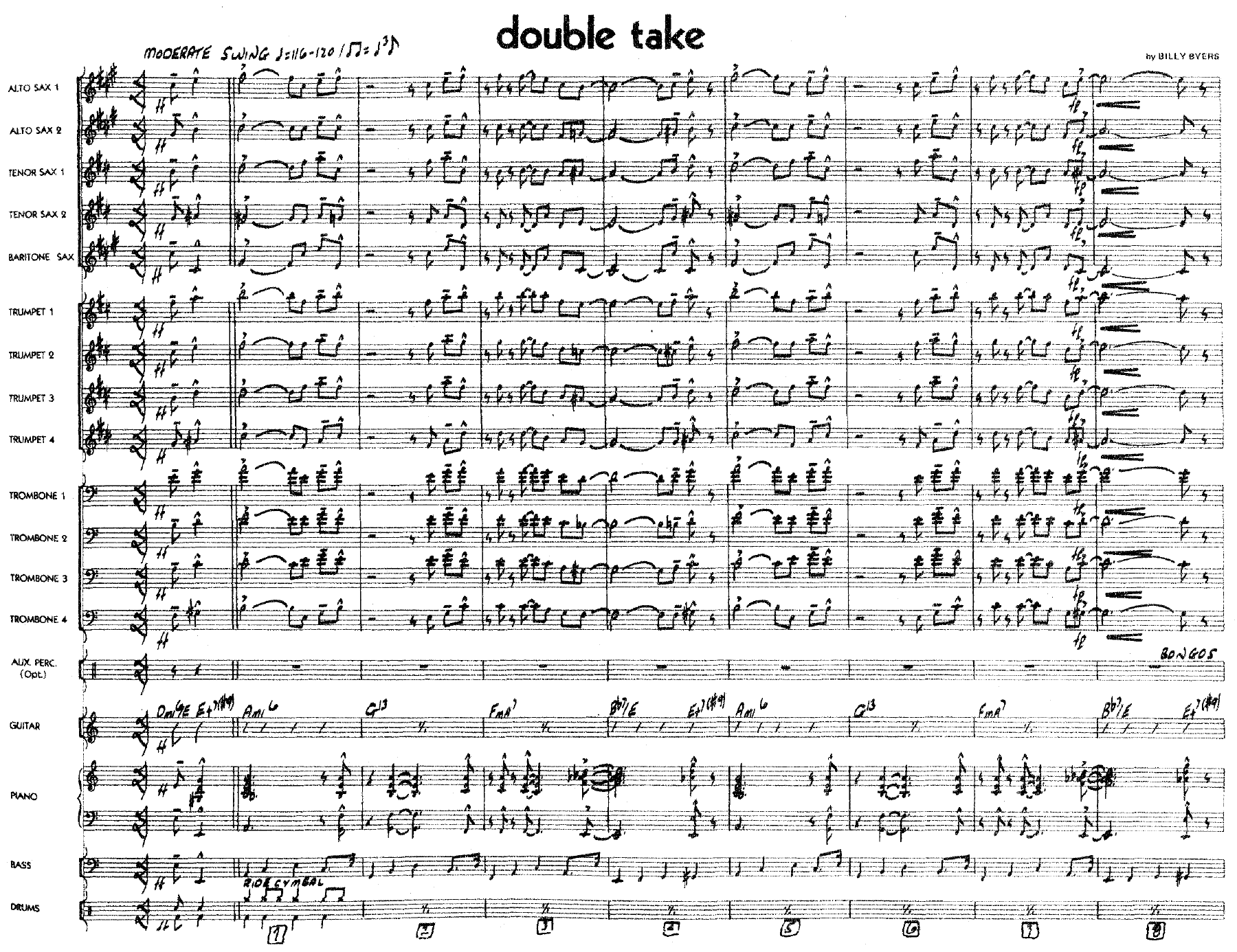 Double Take — sheet music cover (first page)