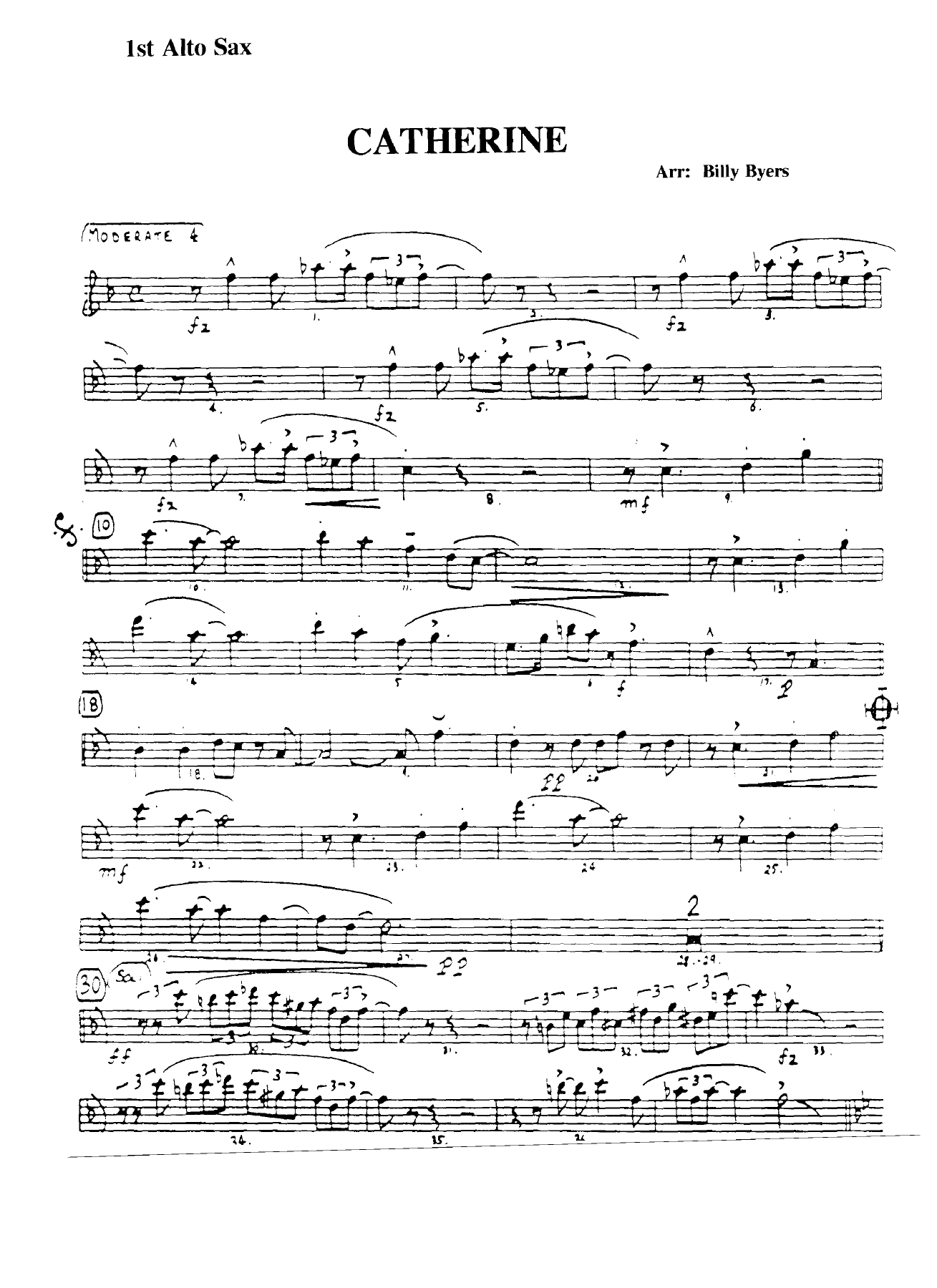 Catherine — sheet music cover (first page)