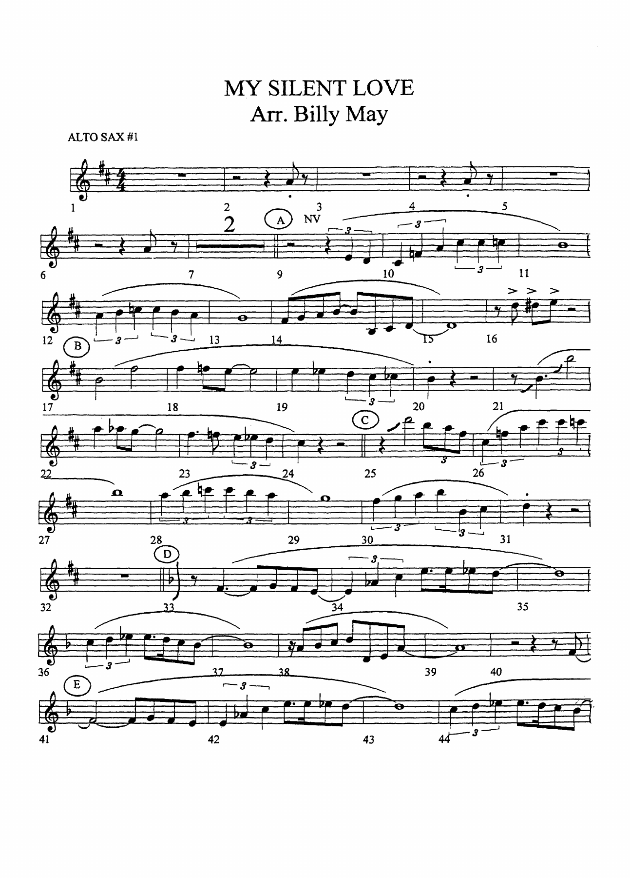 My Silent Love — sheet music preview