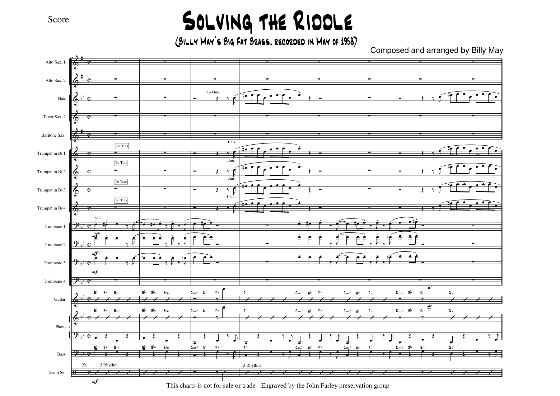 Solving The Riddle — sheet music cover (first page)