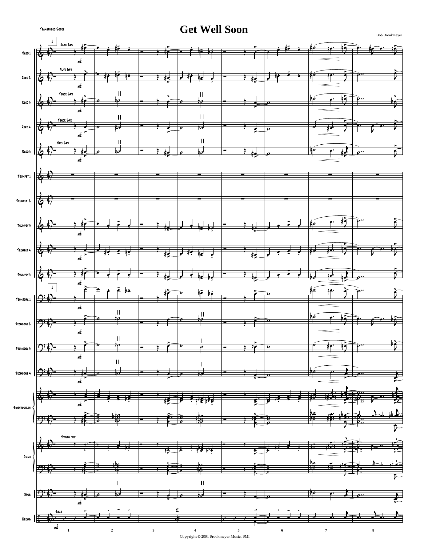 Get Well Soon — Big Band sheet music arranged by B.Brookmeyer | Jazz Standard
