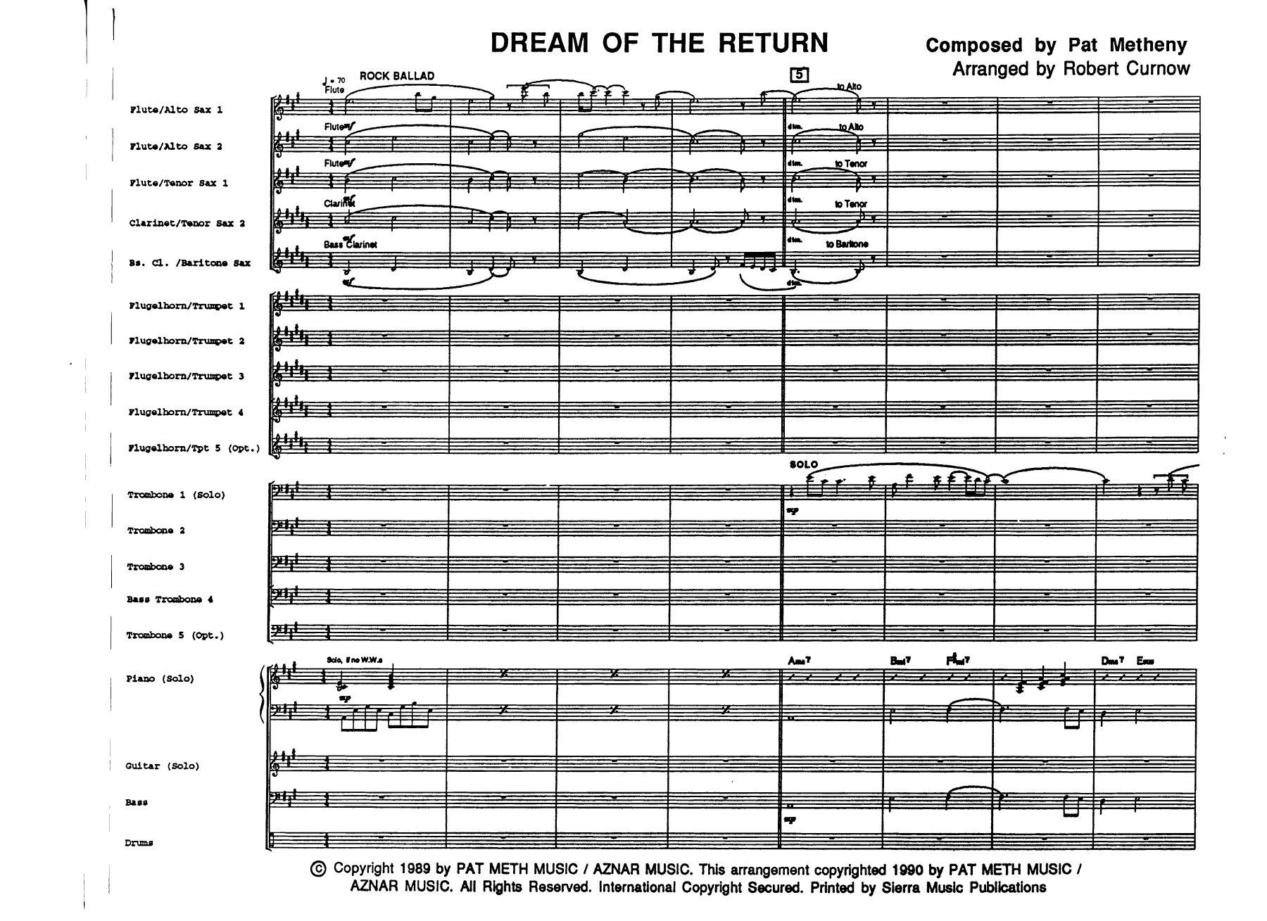 Dream Of The Return — sheet music cover (first page)