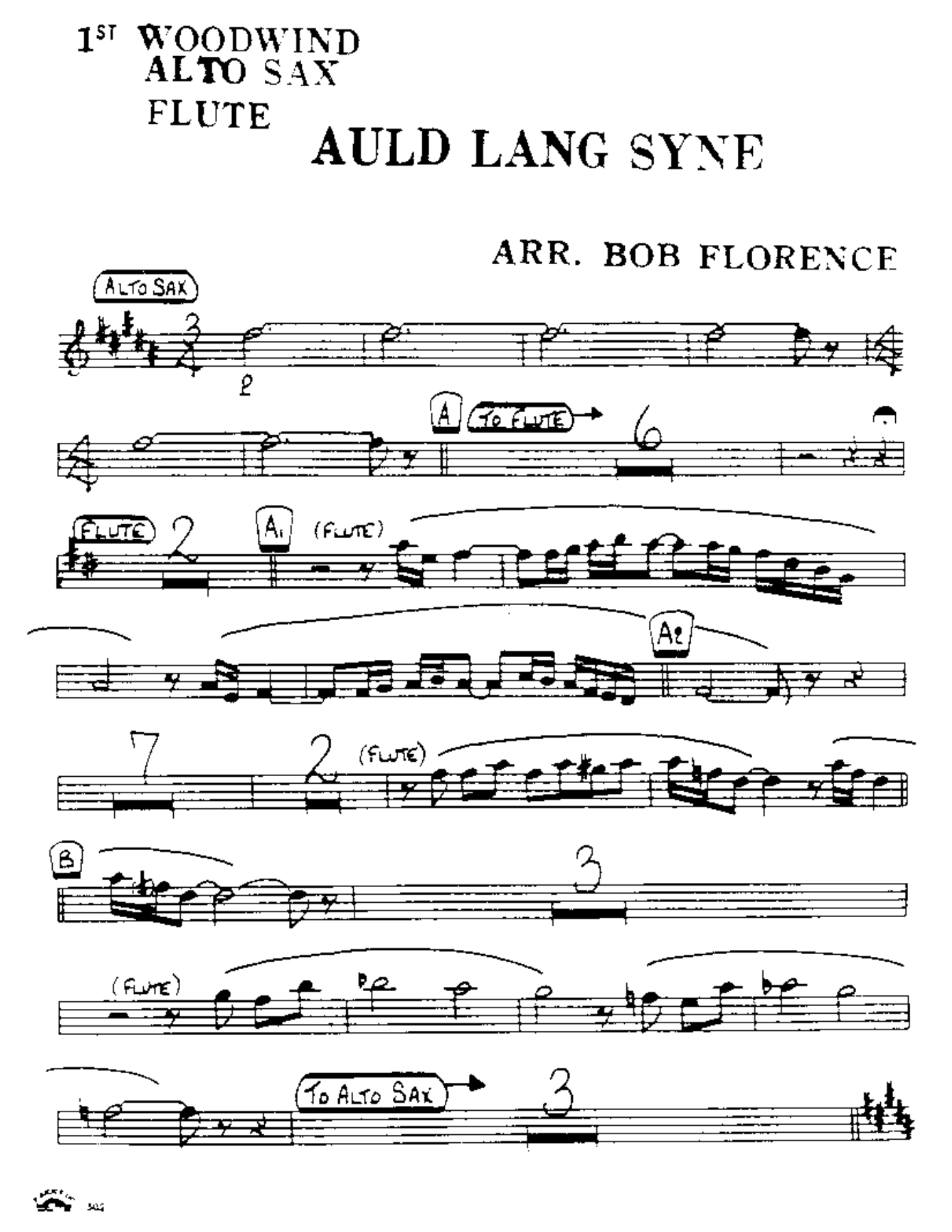 Auld Lang Syne — sheet music cover (first page)
