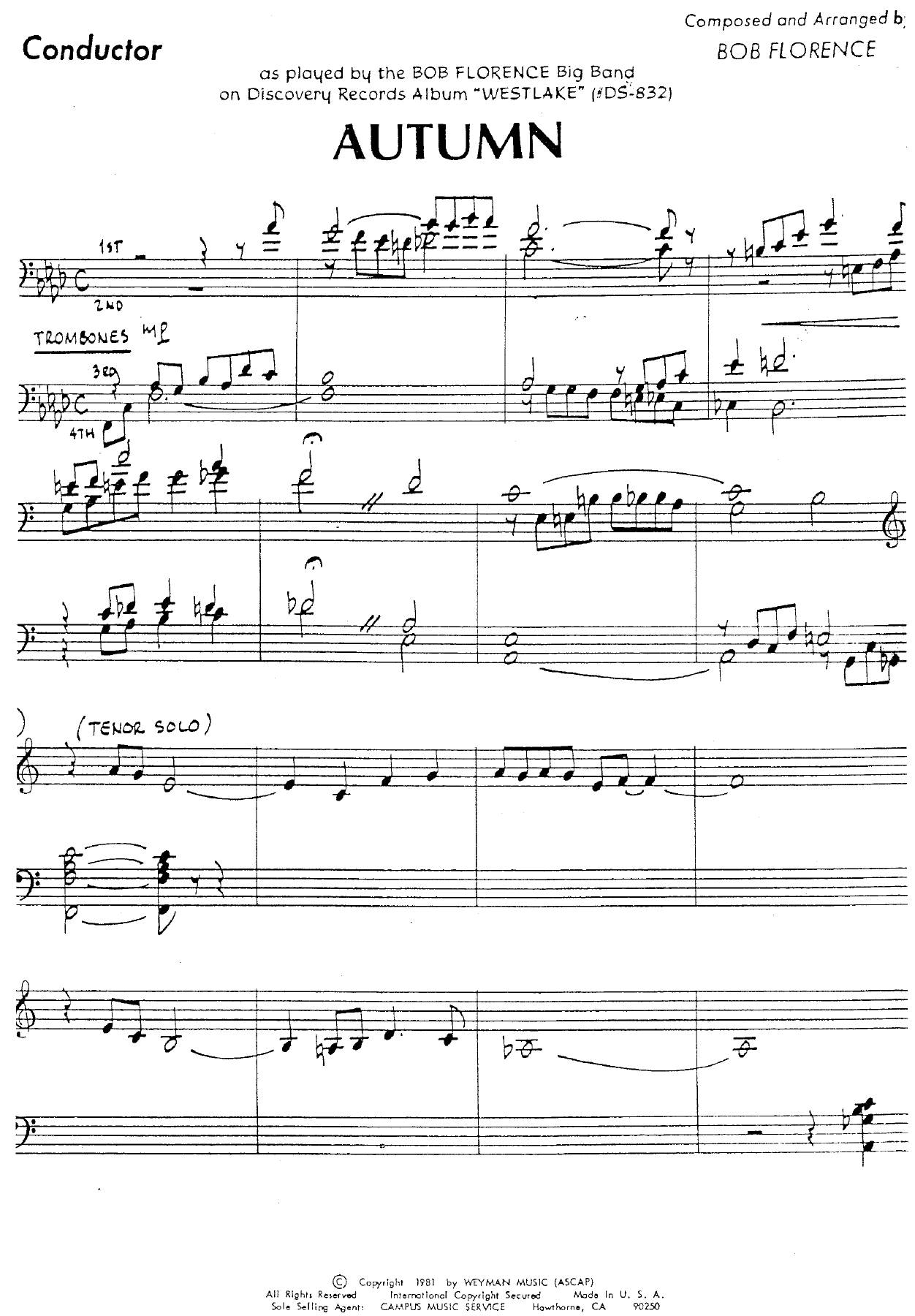 Autumn — sheet music cover (first page)