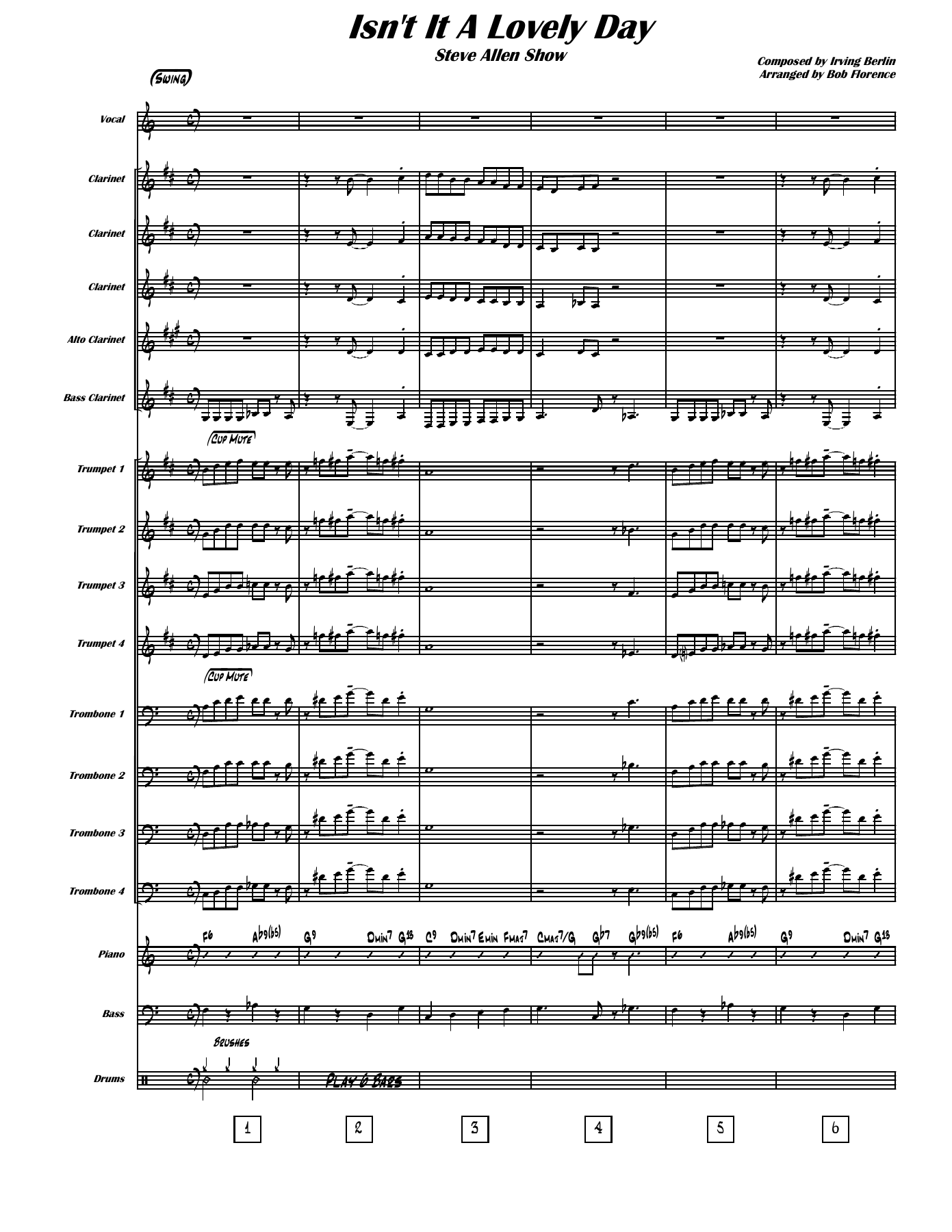 Isn't It A Lovely Day — sheet music preview