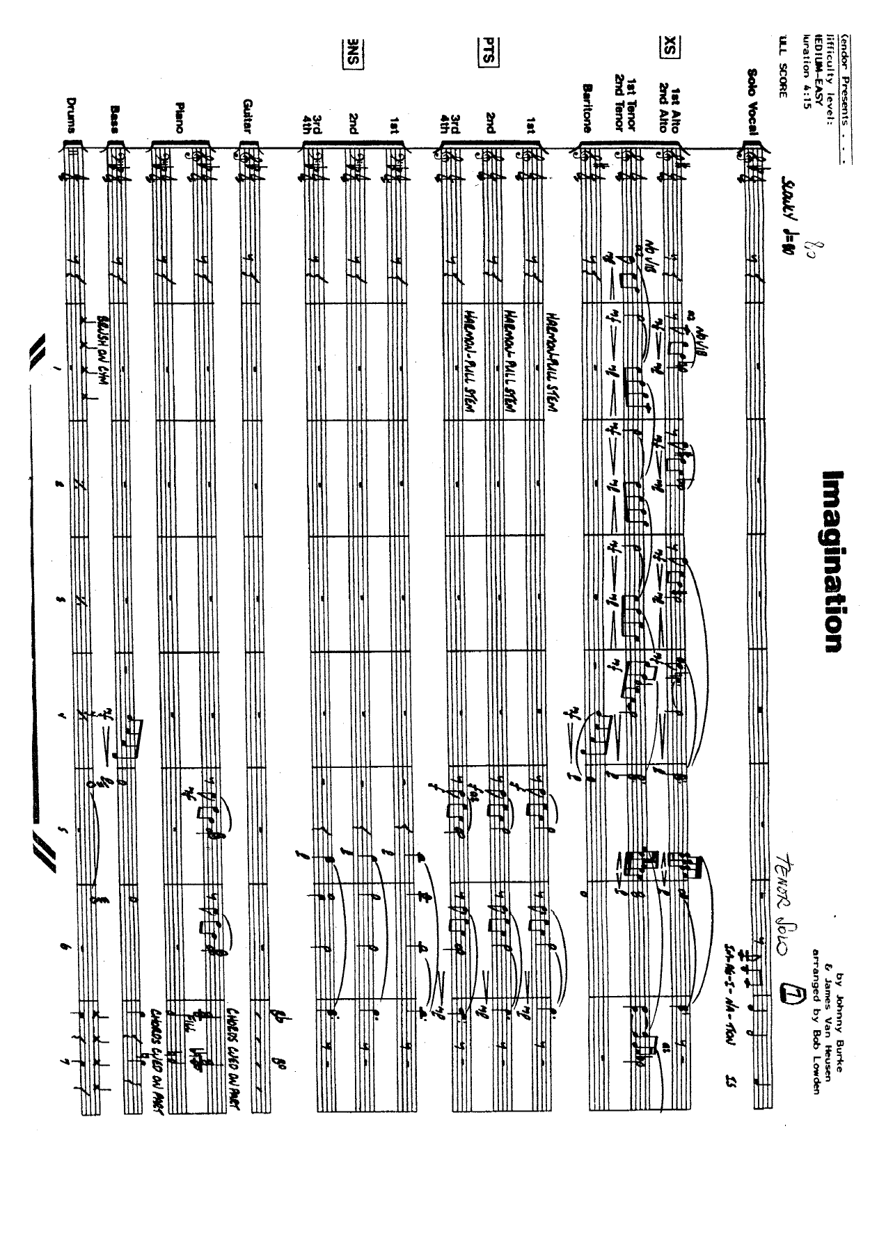 Imagination — sheet music cover (first page)