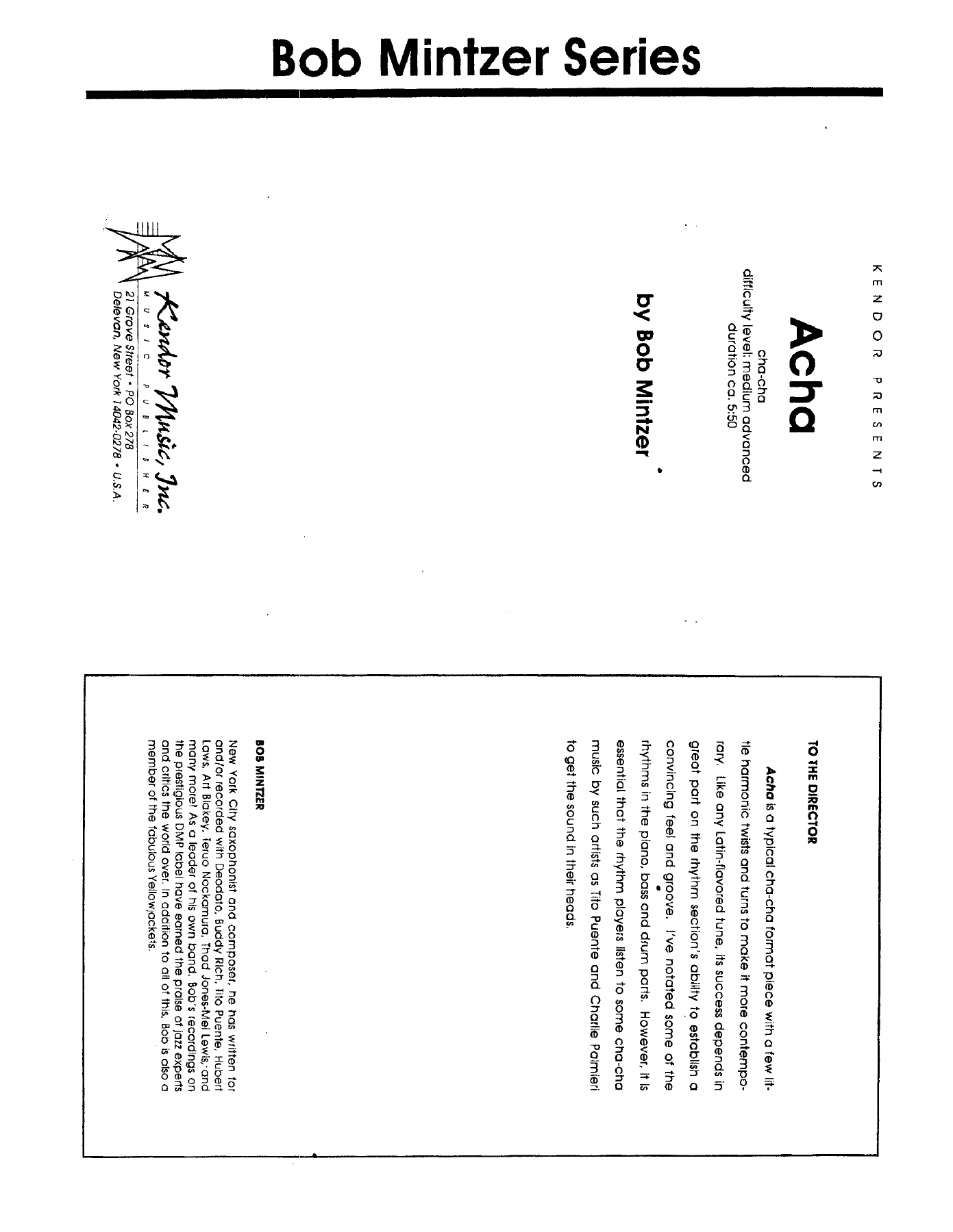 Acha — sheet music cover (first page)