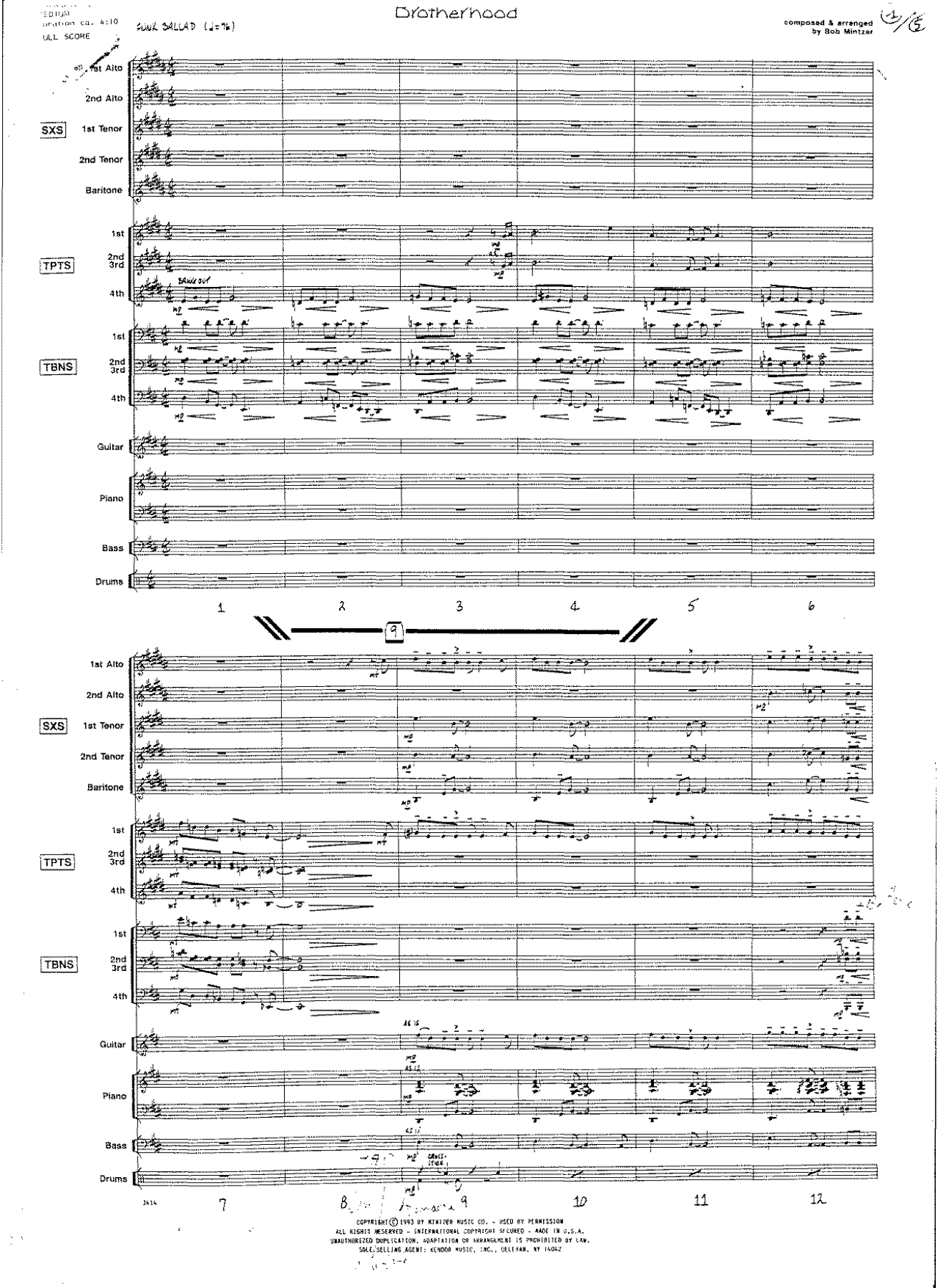 Brotherhood — sheet music cover (first page)