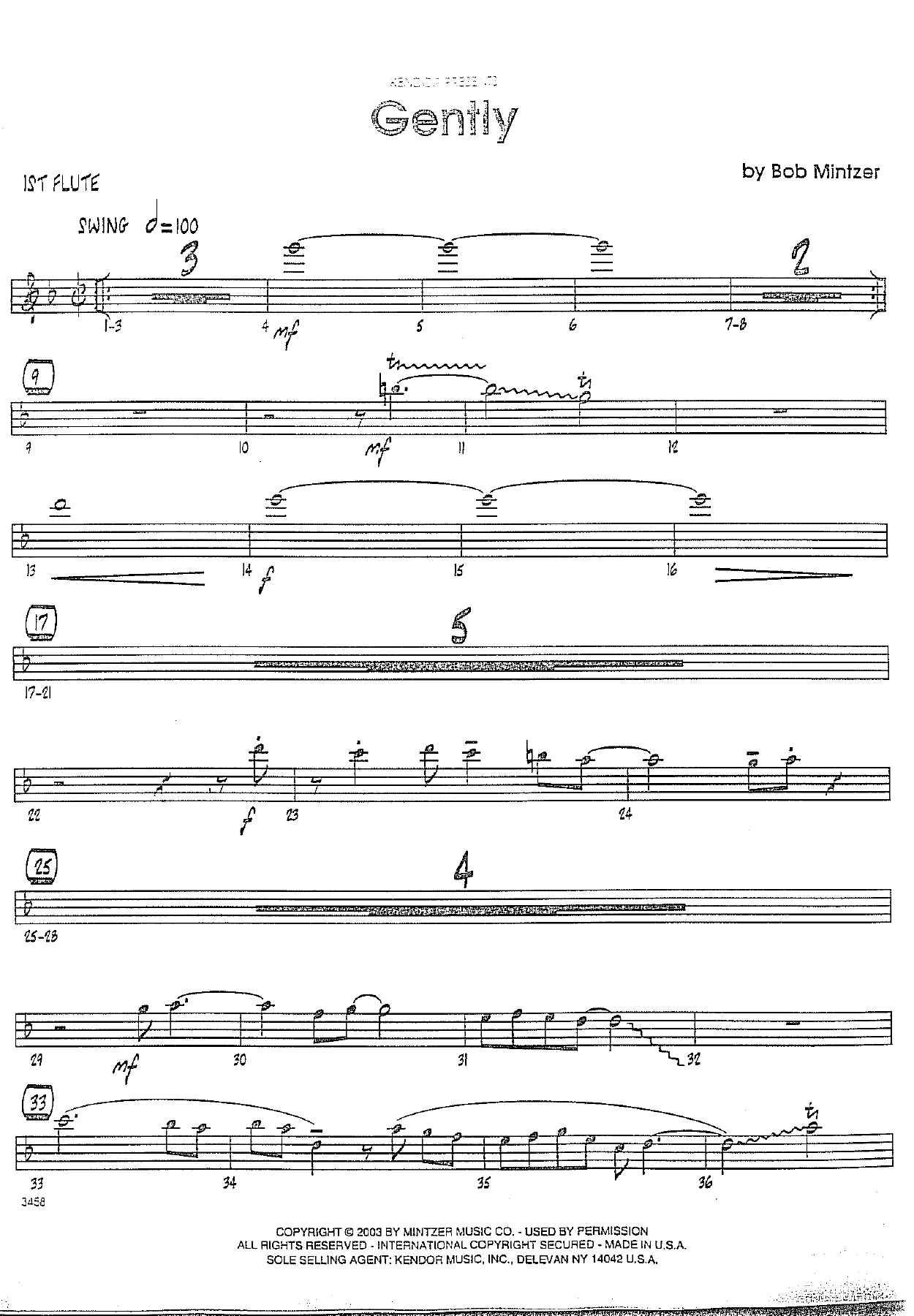 Gently — sheet music cover (first page)