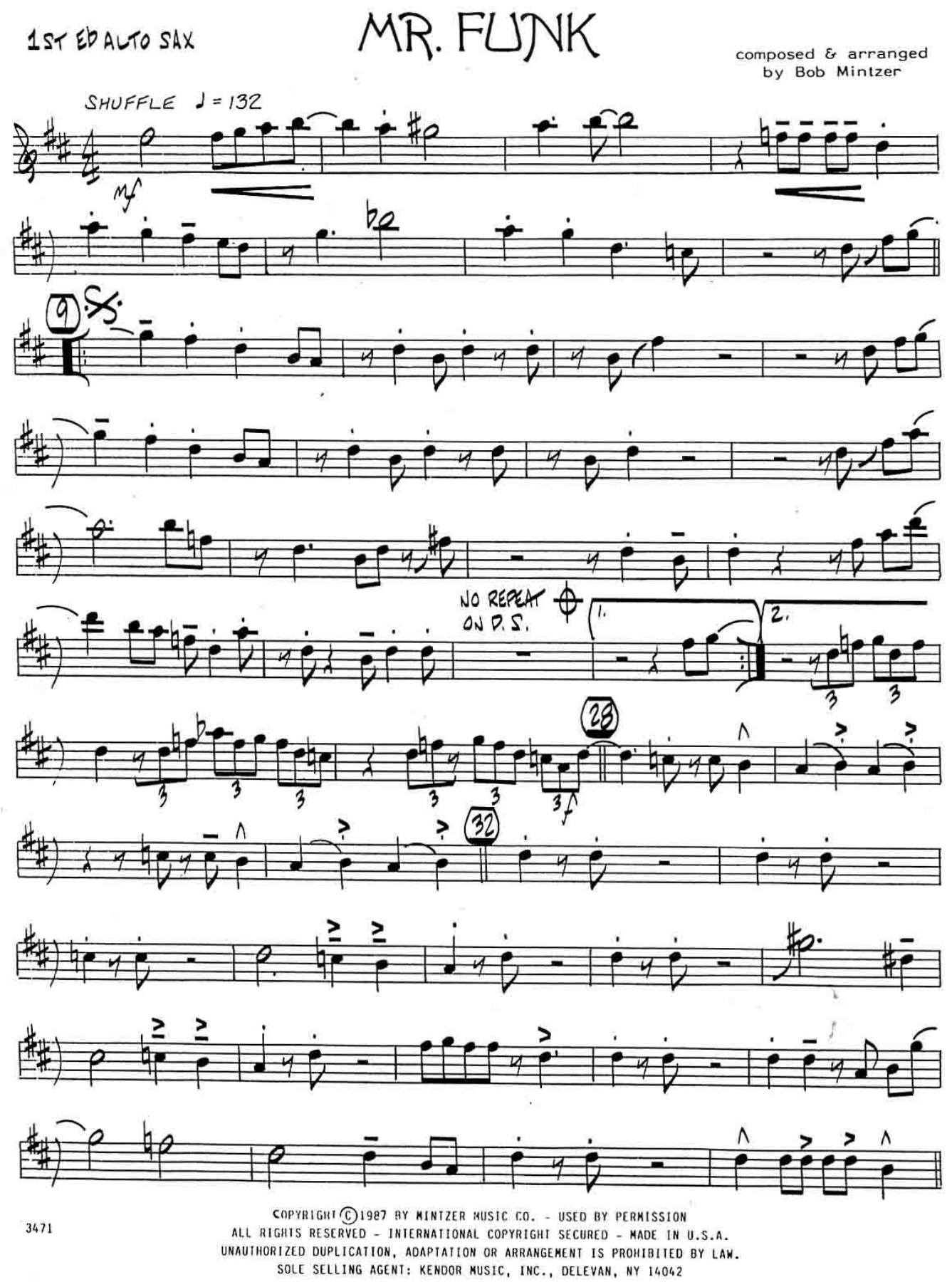 Mr.Funk — sheet music cover (first page)