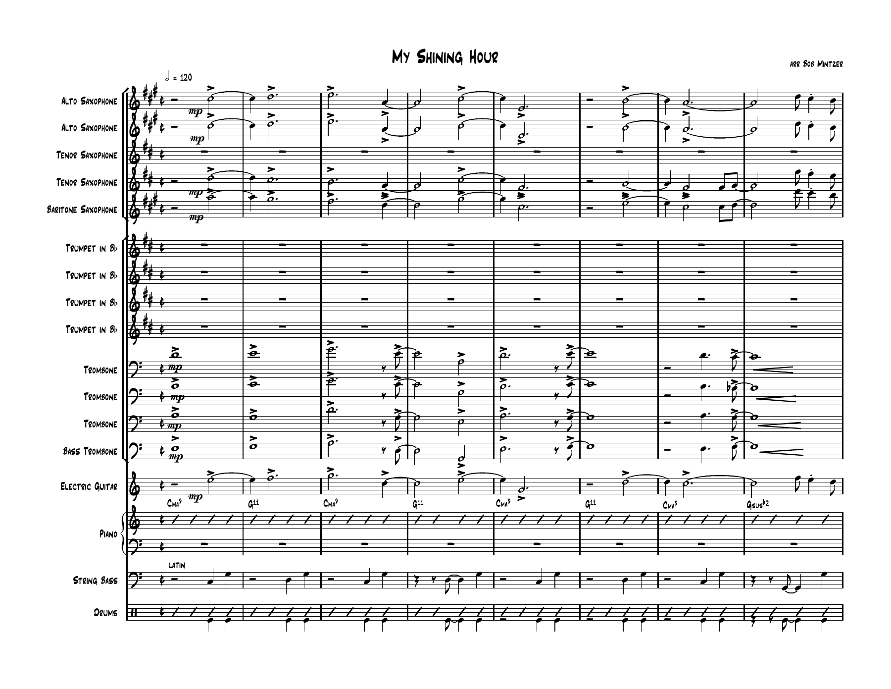 My Shining Hour — Big Band sheet music arranged by B.Mintzer | Jazz Standard