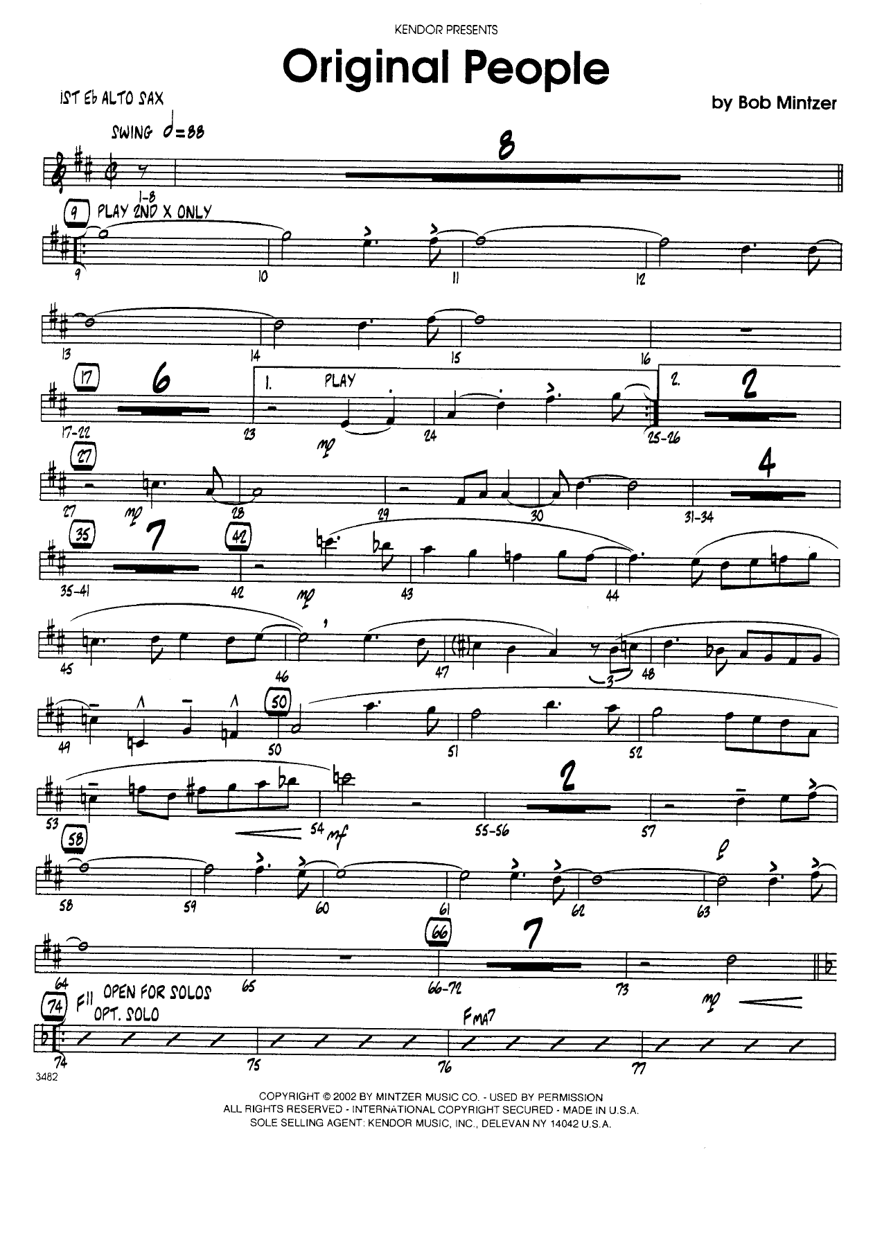Original People — sheet music cover (first page)