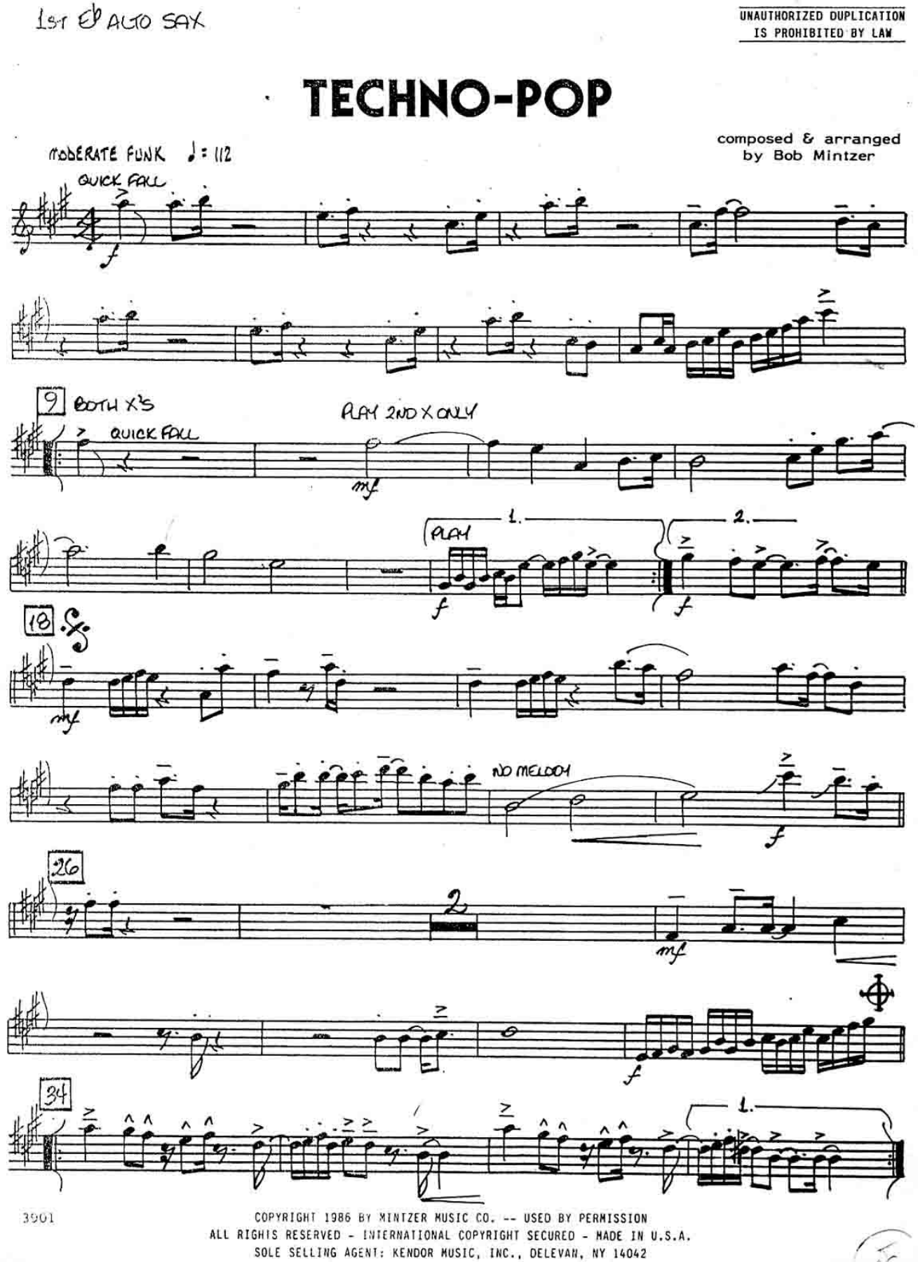 Techno-Pop — sheet music cover (first page)