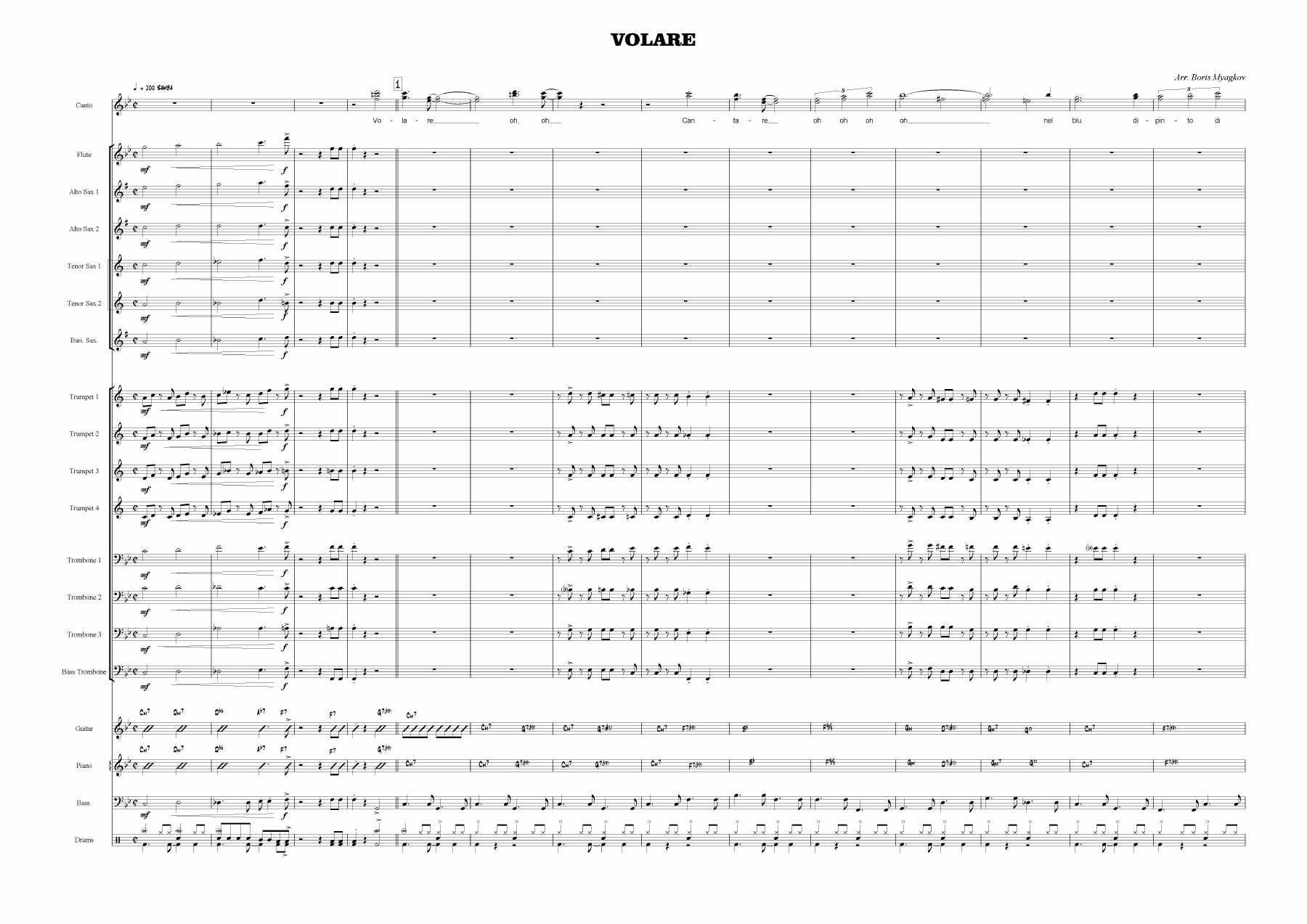 Volare — sheet music cover (first page)