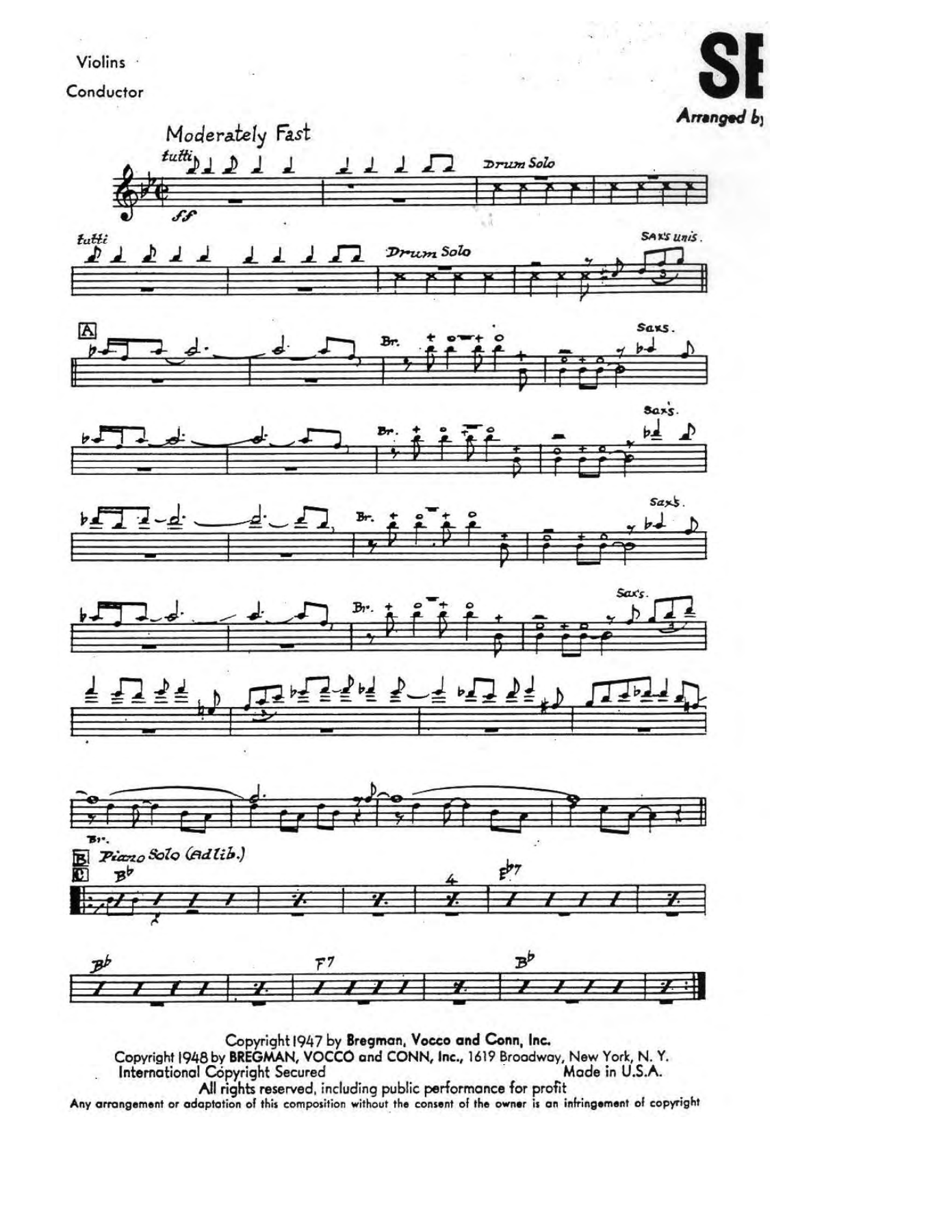 Seventh Avenue Express — sheet music cover (first page)