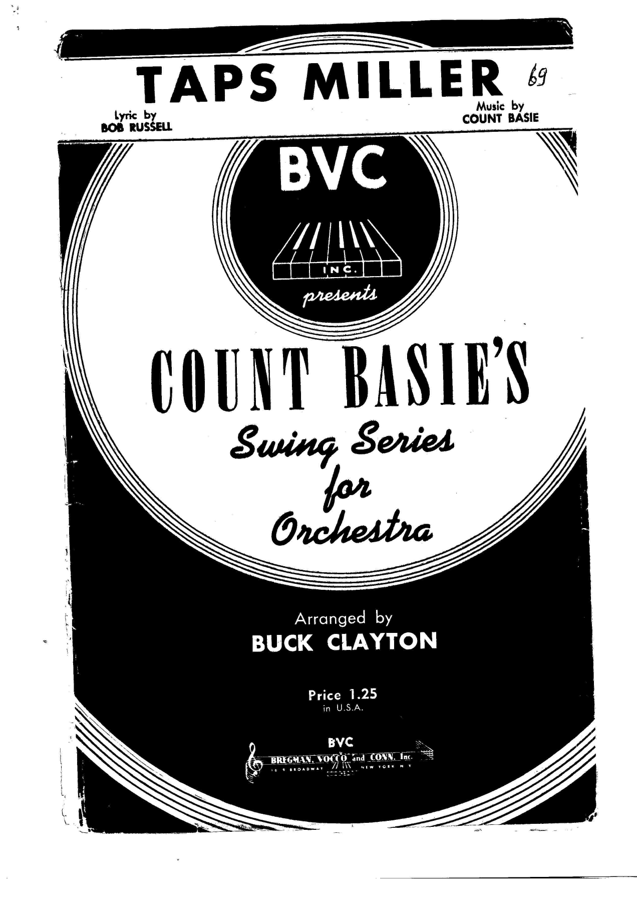 Taps Miller — sheet music cover (first page)