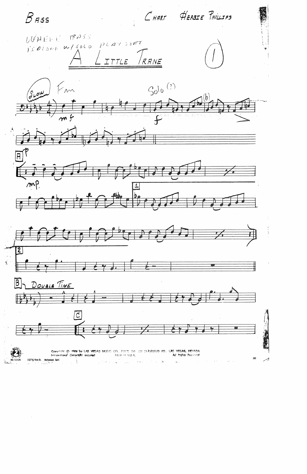 A Little Trane (H.Phillips) B.Rich — sheet music preview