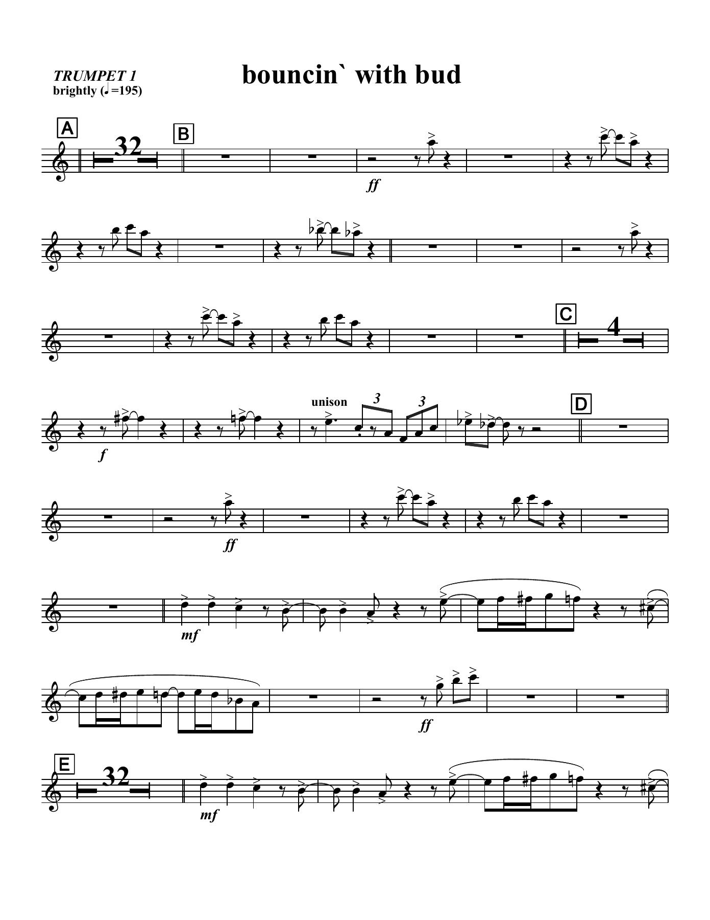 Bouncin' With Bud — sheet music preview