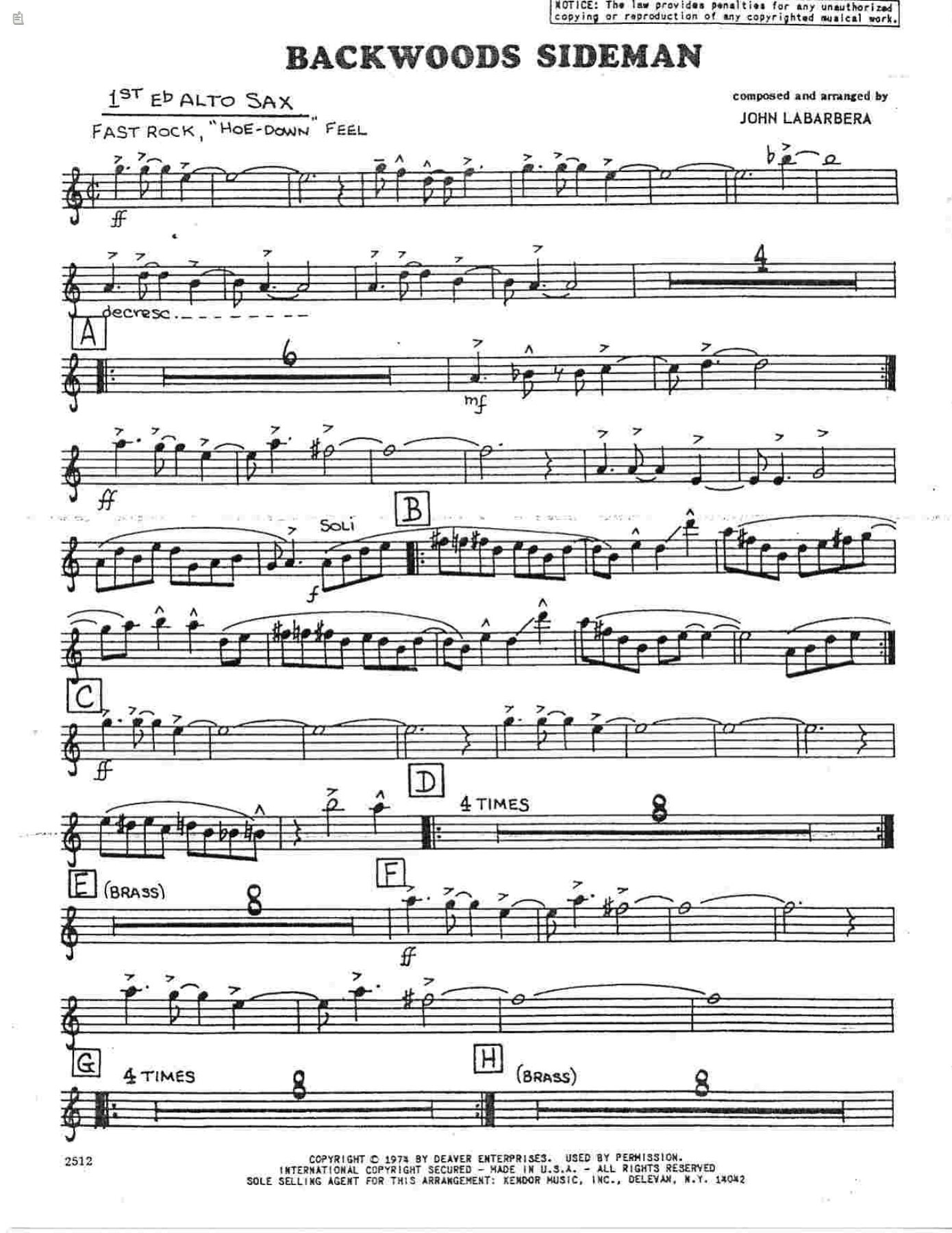 Backwoods Sideman (J.LaBarbera) B.Rich MP3 — Big Band sheet music arranged by Buddy Rich | Jazz Standard