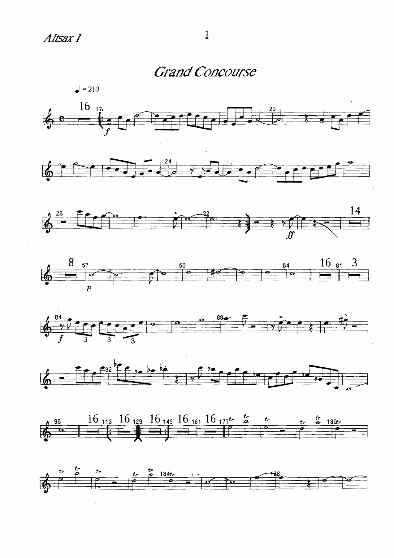 Grand Concourse (B.Kane) B.Rich MP3 — sheet music preview