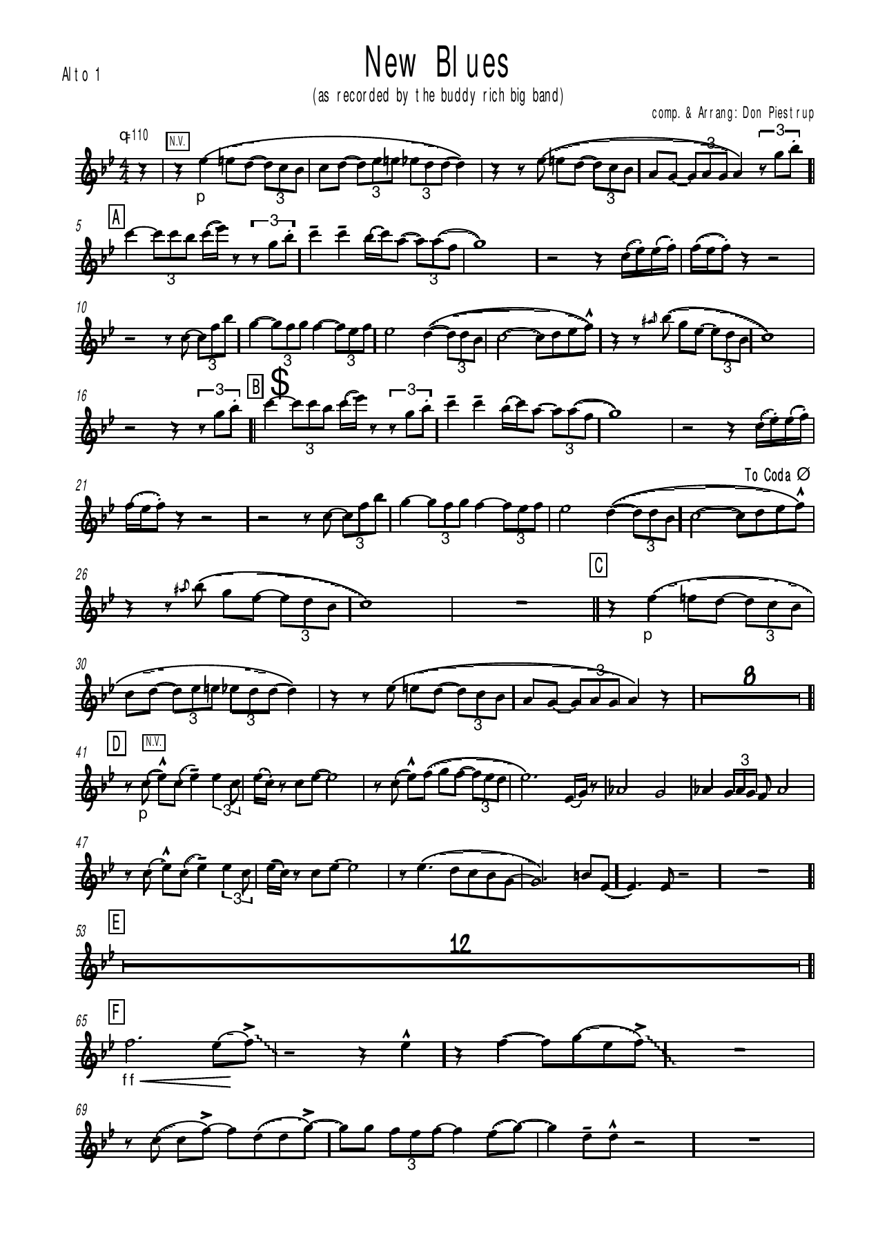 New Blues — sheet music preview